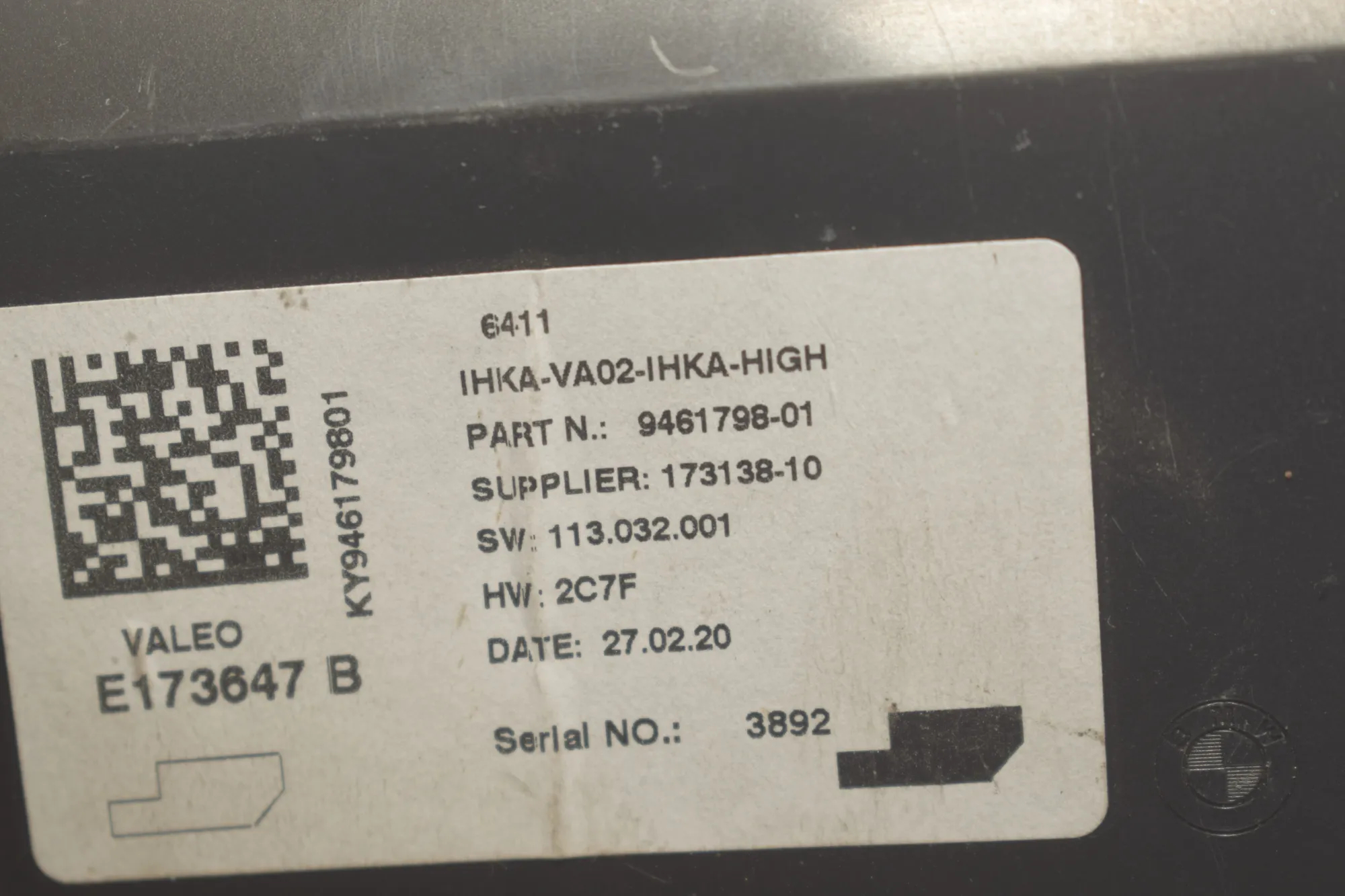 Climate Control Unit – OEM 9461798 · BMW i3 (I01) s Electric 2022 – 5