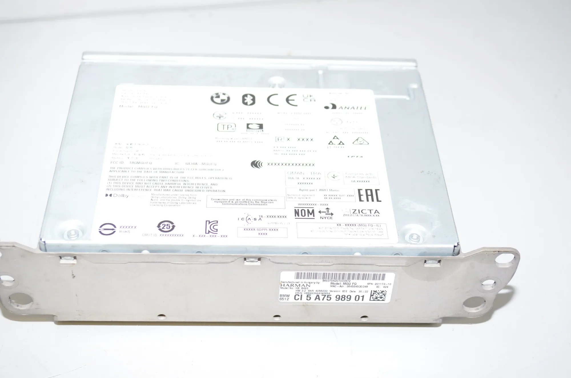 Navigation System – OEM 5A47C37 · BMW iX3 (G08) (2020 - -) Electric (286 HP) 2022 – 11