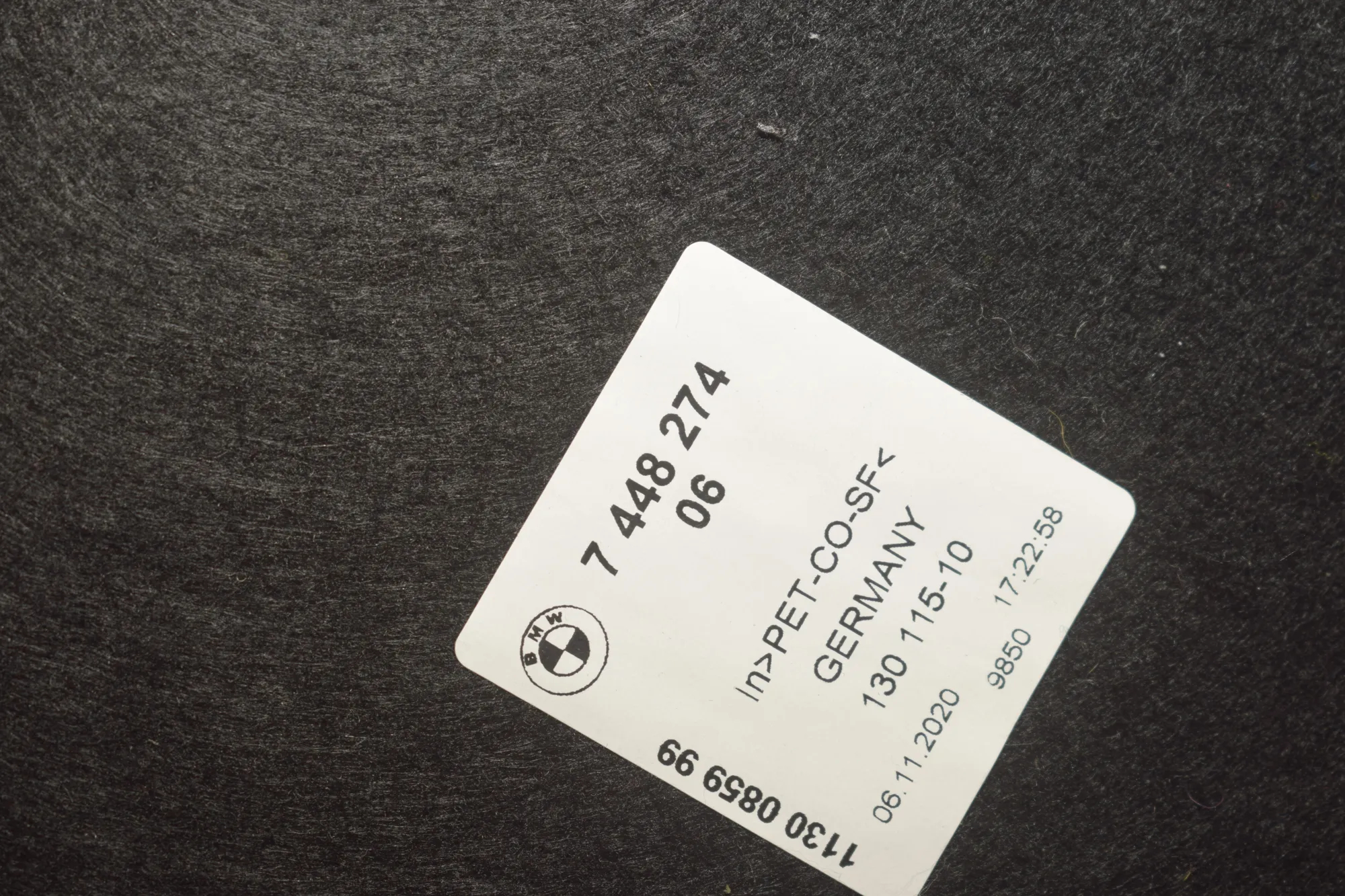 Sound Insulation – OEM 7444954 · BMW 1 (F40) (2019 - -) F40) 116 d 2020 – 6