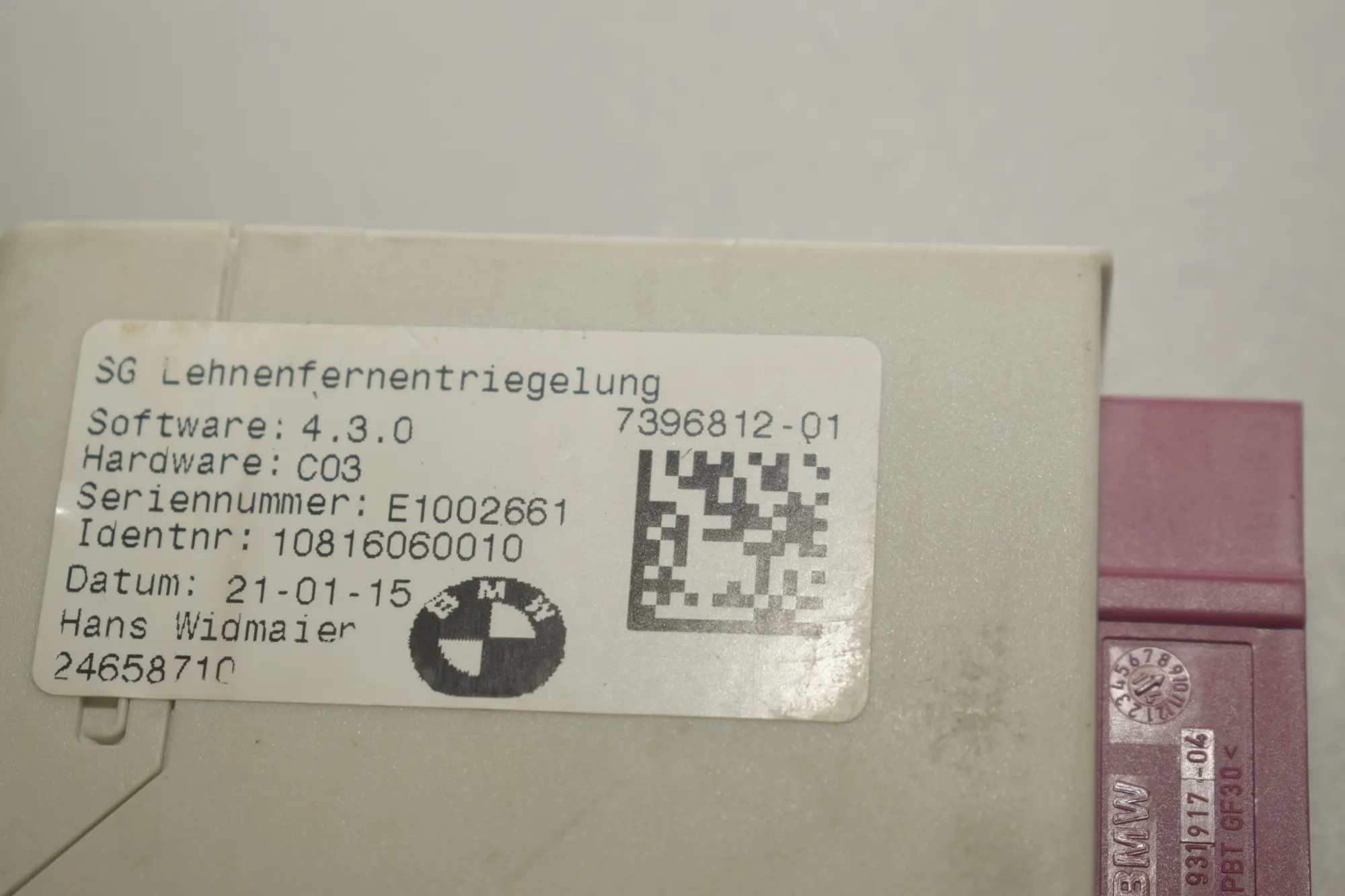 Other Control Units – OEM 7396812 · BMW 2 Gran Tourer (F46) 218 i 2015 – 5