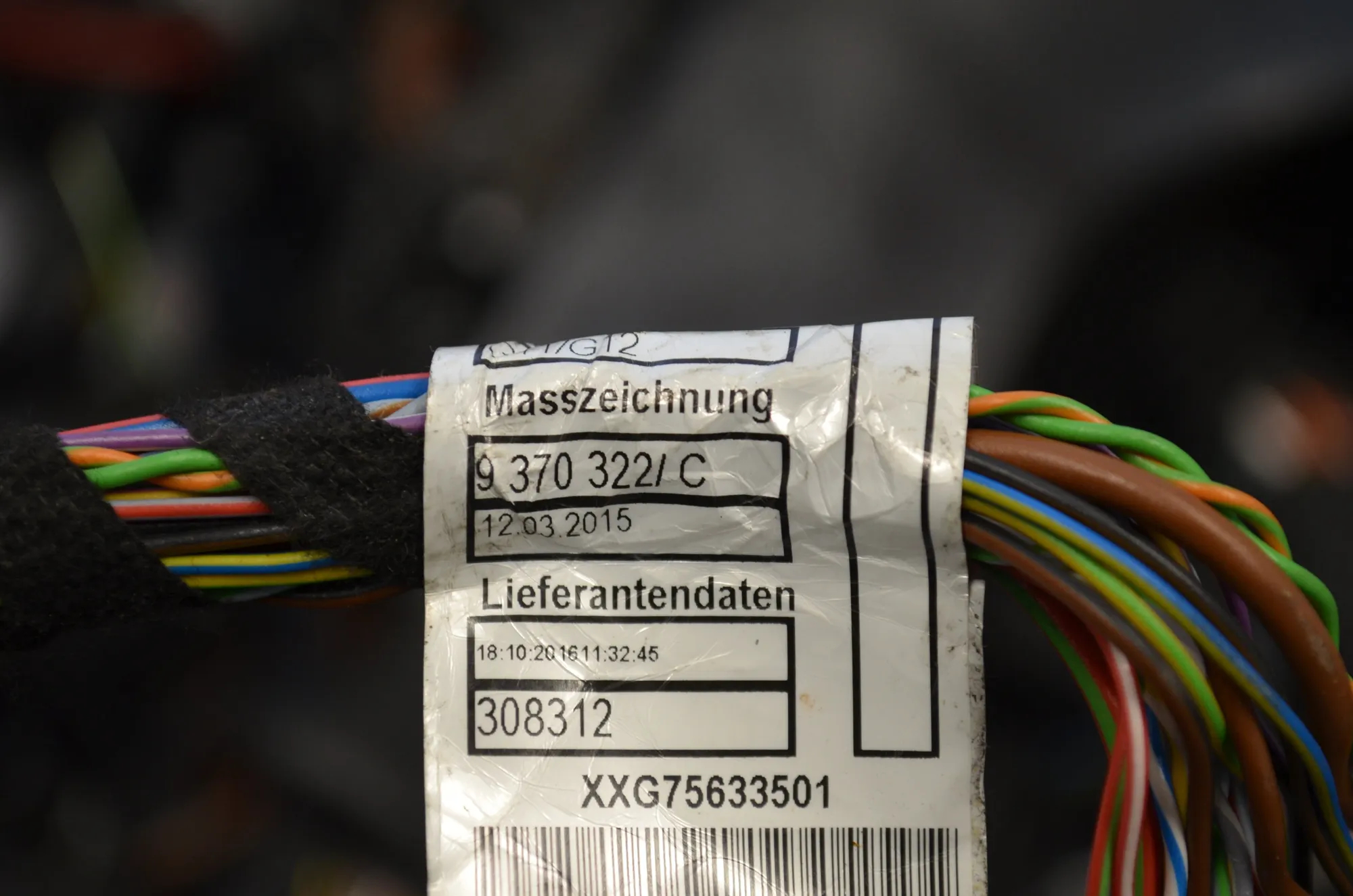 Cable Harness – OEM 9370322 · BMW 7 (G11, G12) 730 d 2016 – 4