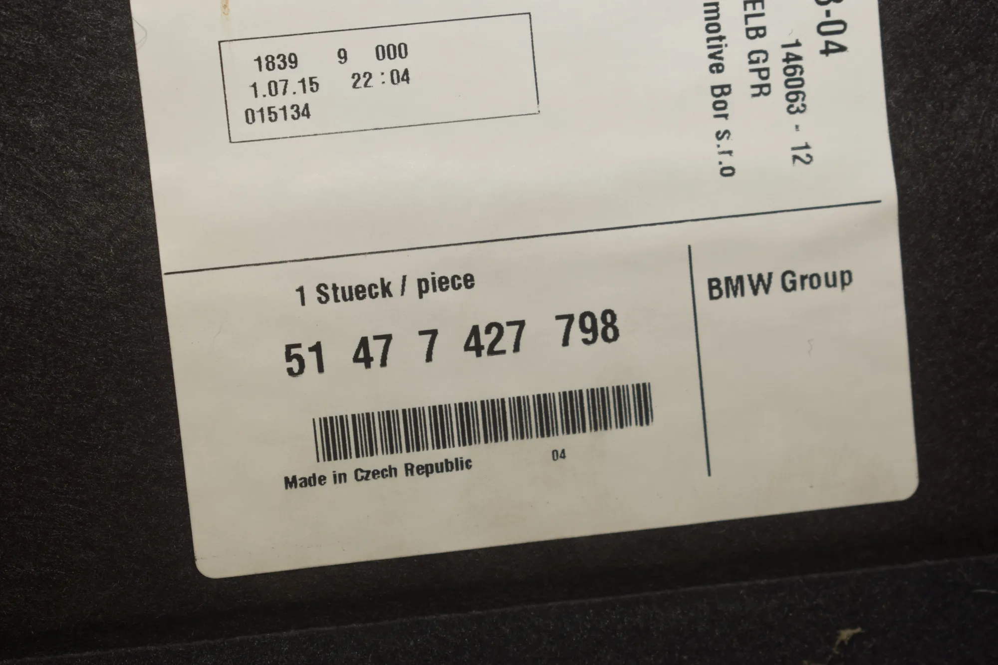 Trunk Trim Kit – OEM 7428135 · BMW 2 Active Tourer (F45) 216 d 2015 – 11
