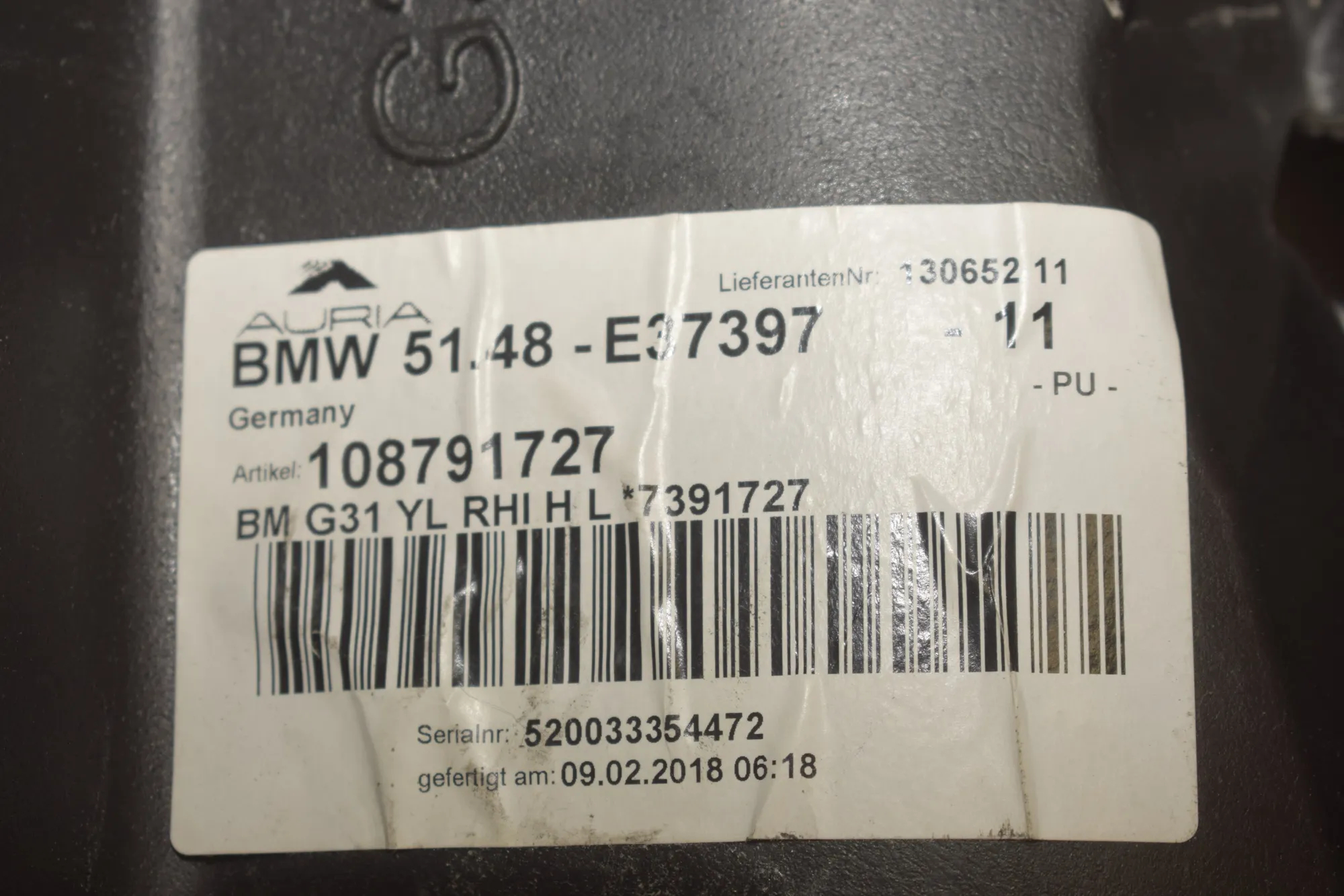 Sound Insulation – OEM 7375758 · BMW 5 Touring (G31) (2017 - -) M 550 d xDrive 2018 – 6