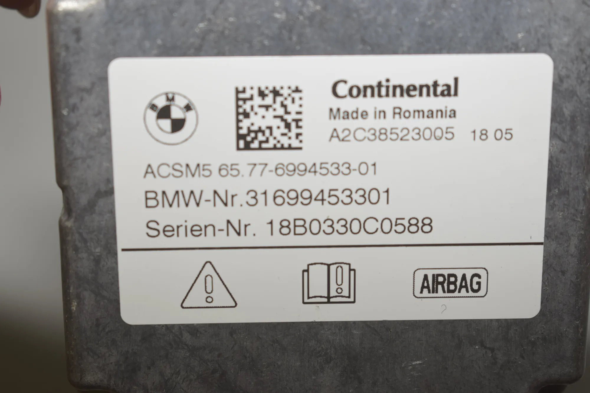 SRS Control Unit – OEM 6994533 · BMW 5 Touring (G31) (2017 - -) M 550 d xDrive 2018 – 5