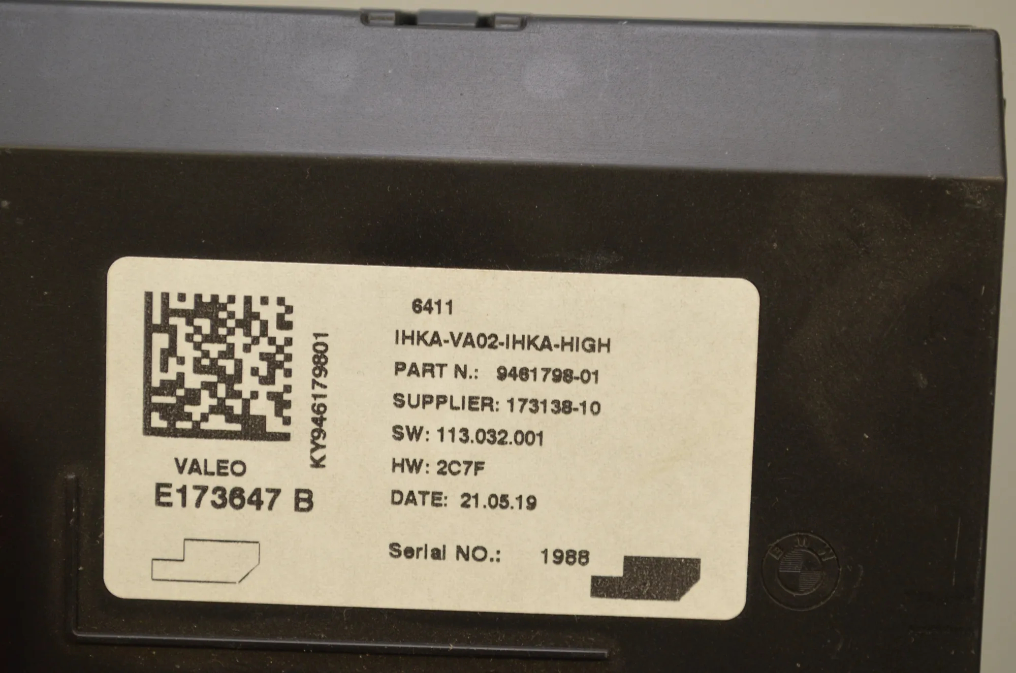 Other Control Units – OEM 9461798 · BMW i3 (I01) Electric 2019 – 4