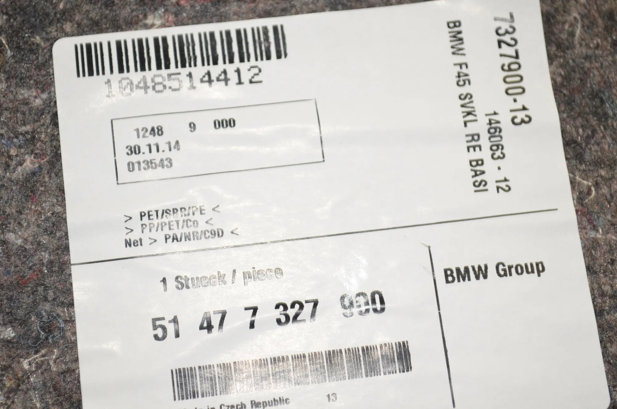Trunk Trim Kit – OEM 7327906 · BMW 2 Active Tourer (F45) 220 d xDrive 2014 – 7