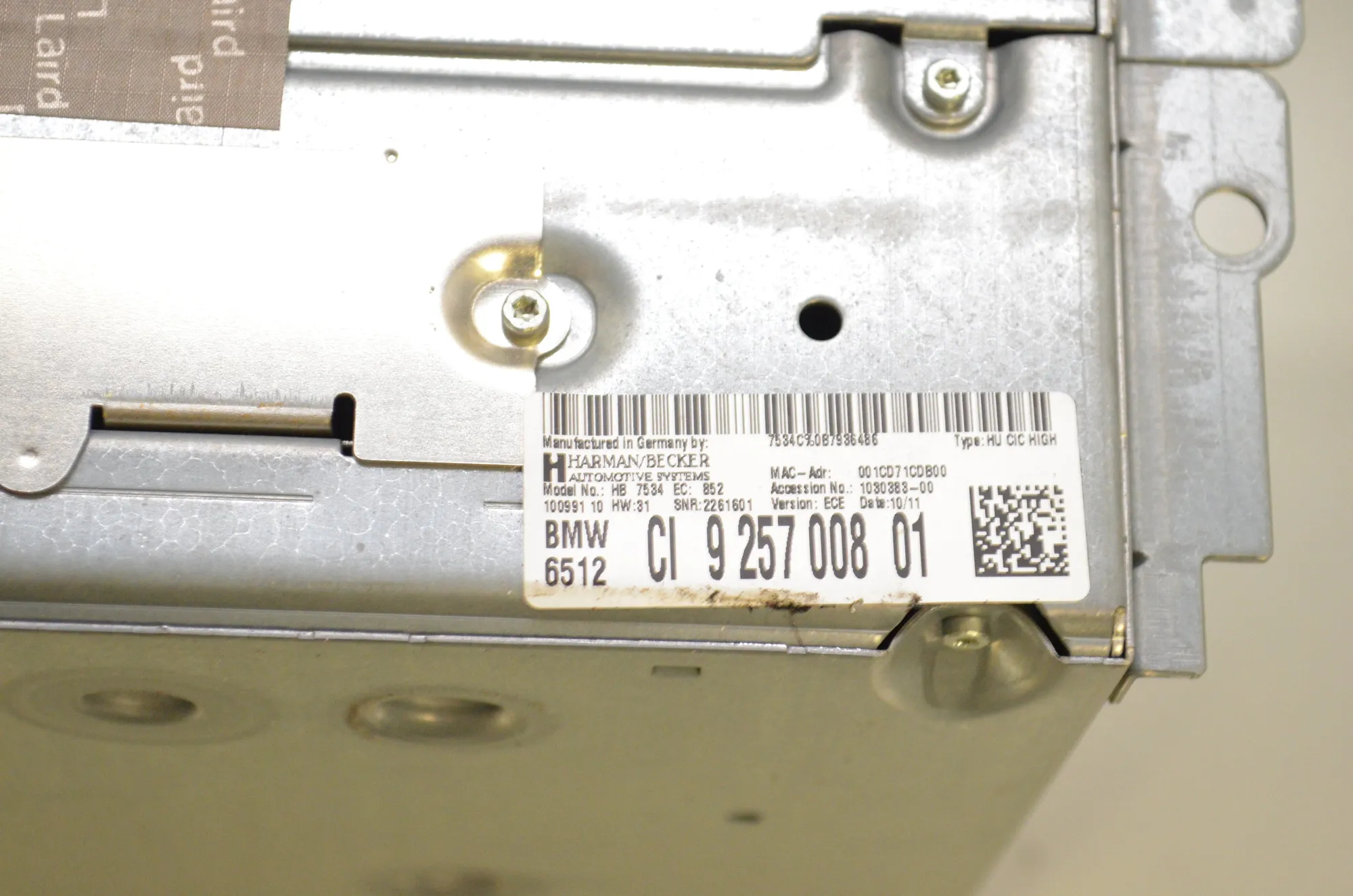 Navigation System – OEM 9206444 · BMW 7 (F01, F02) 730 d 2011 – 11