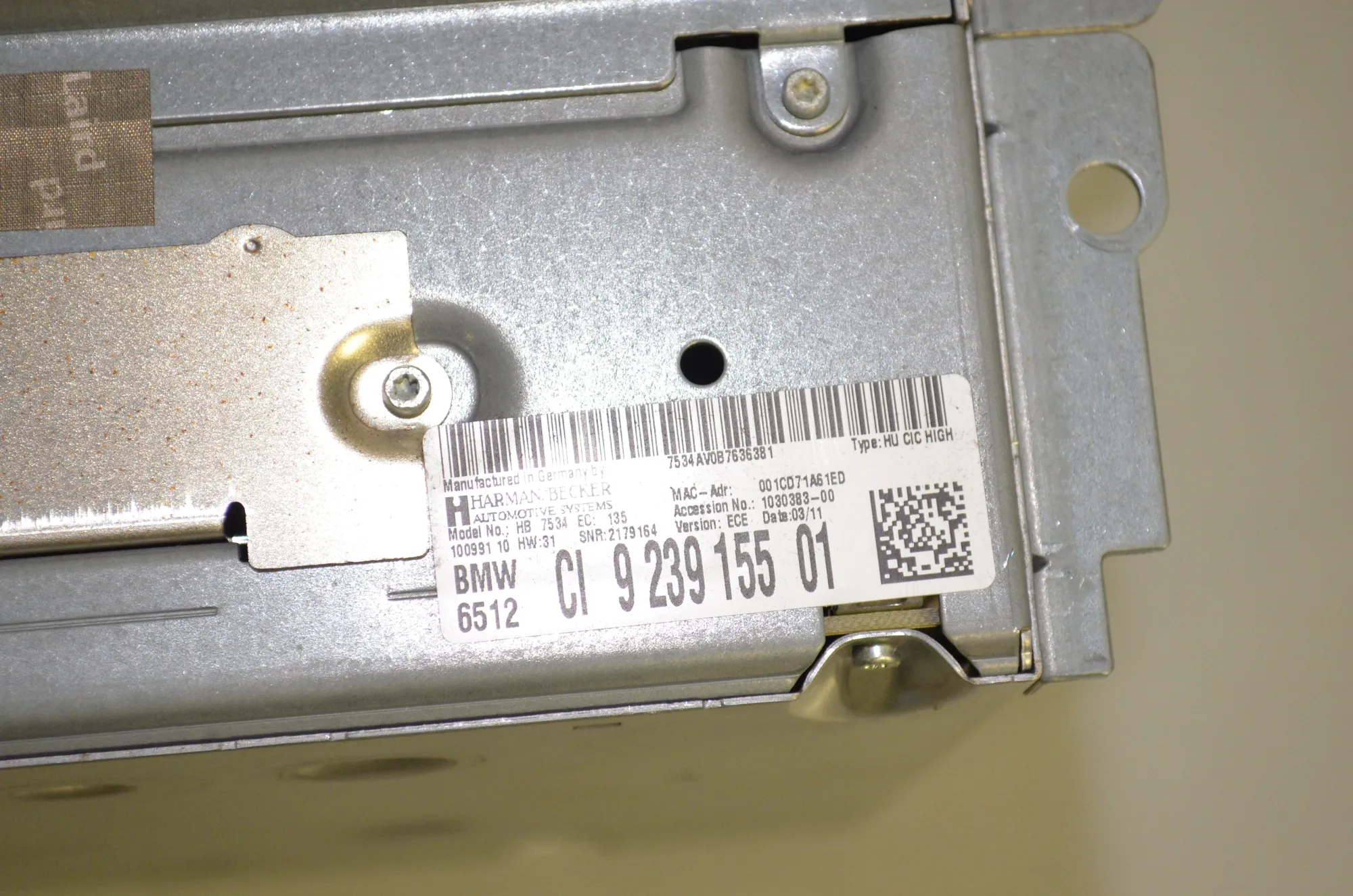 Navigation System – OEM 9206444 · BMW 5 Touring (F11) 530 d 2011 – 10