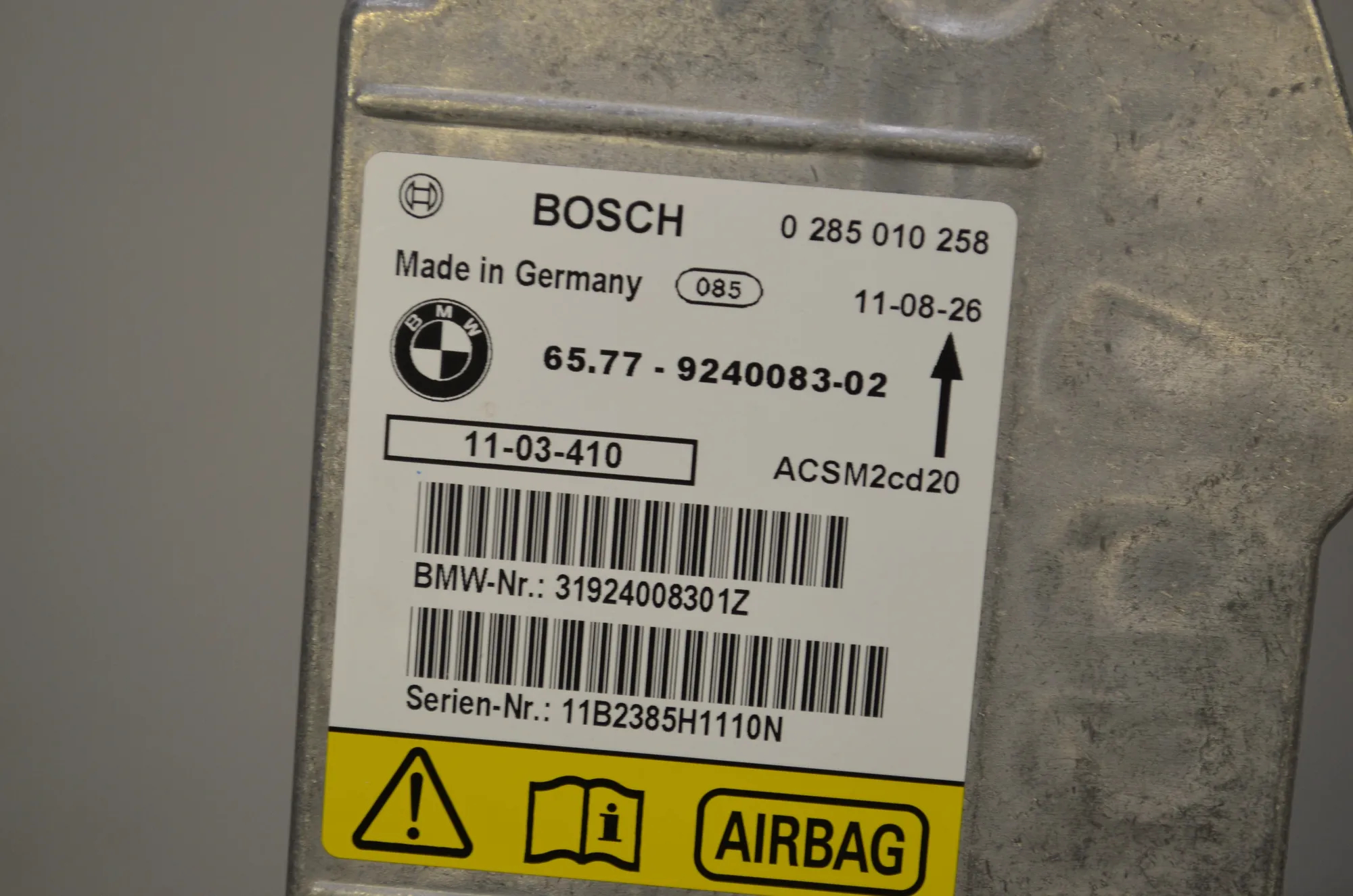 SRS Control Unit – OEM 92400832 · BMW X5 (E70) xDrive 30 d 2011 – 4