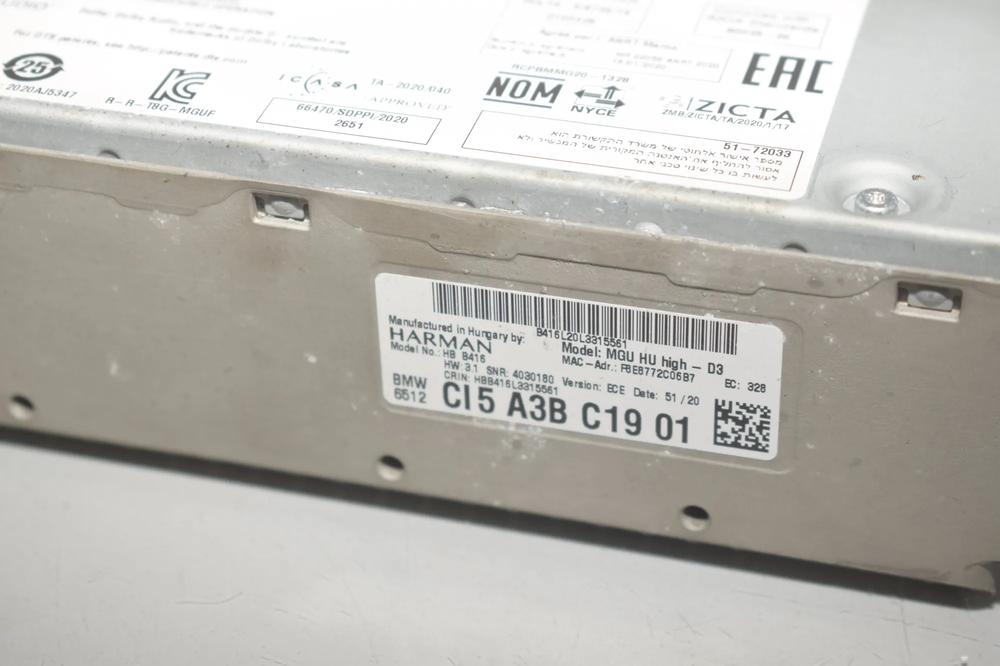 Navigation System – OEM 9840926 · BMW 5 Touring (G31) (2017 - -) 520 d 2021 – 15