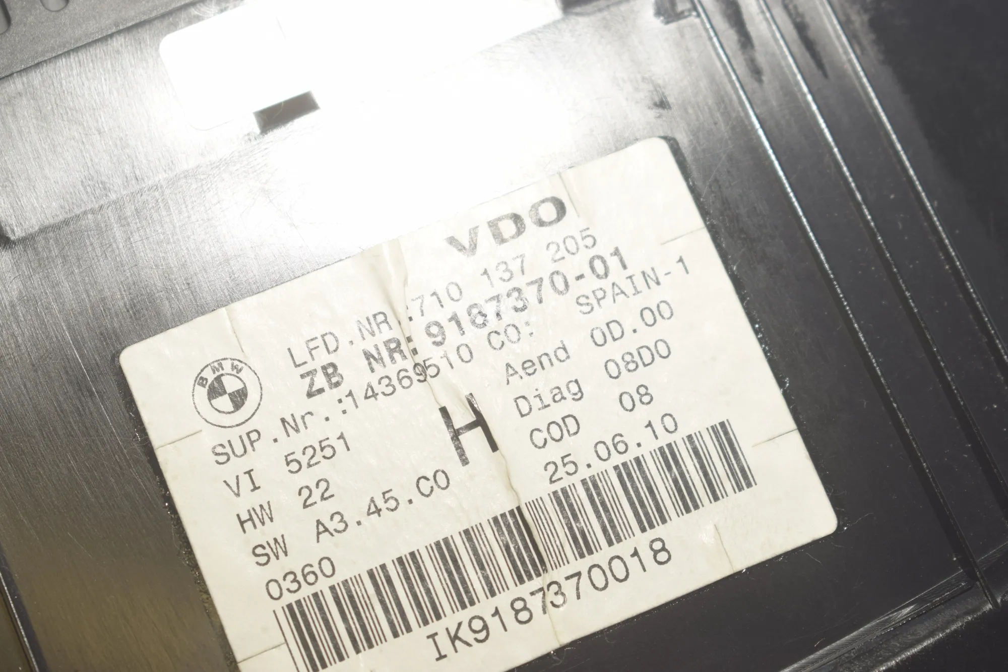 Instrument Cluster Speedometer – OEM 9187370 · BMW 3 Cabrio (E93) 325 d 2010 – 5
