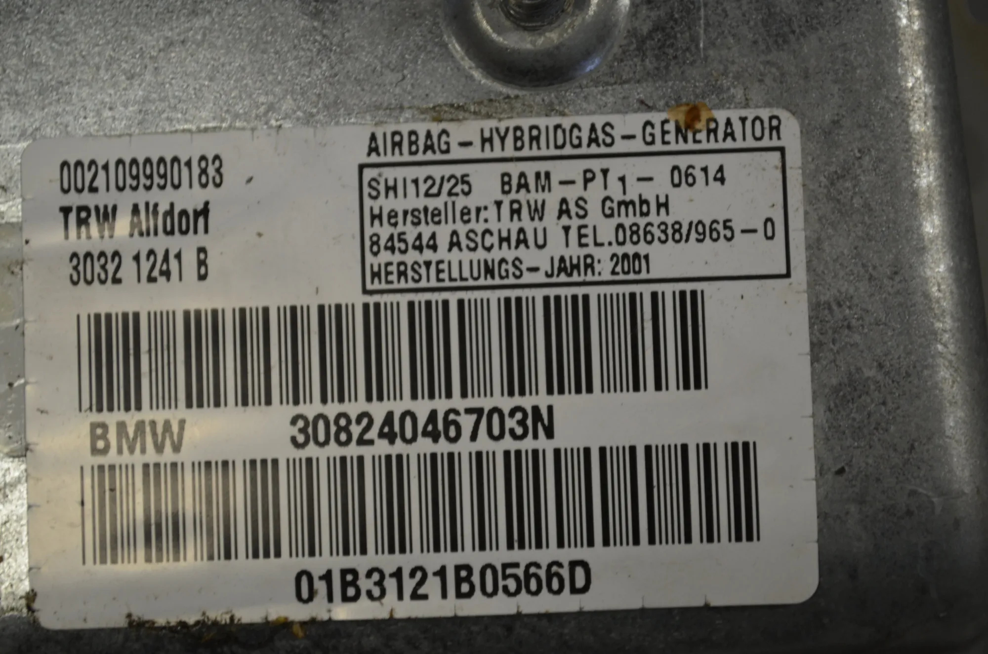 Rear Left Door Safety Bag SRS – OEM 7226161 · BMW 7 (E65, E66, E67) 730 Ld 2005 – 5