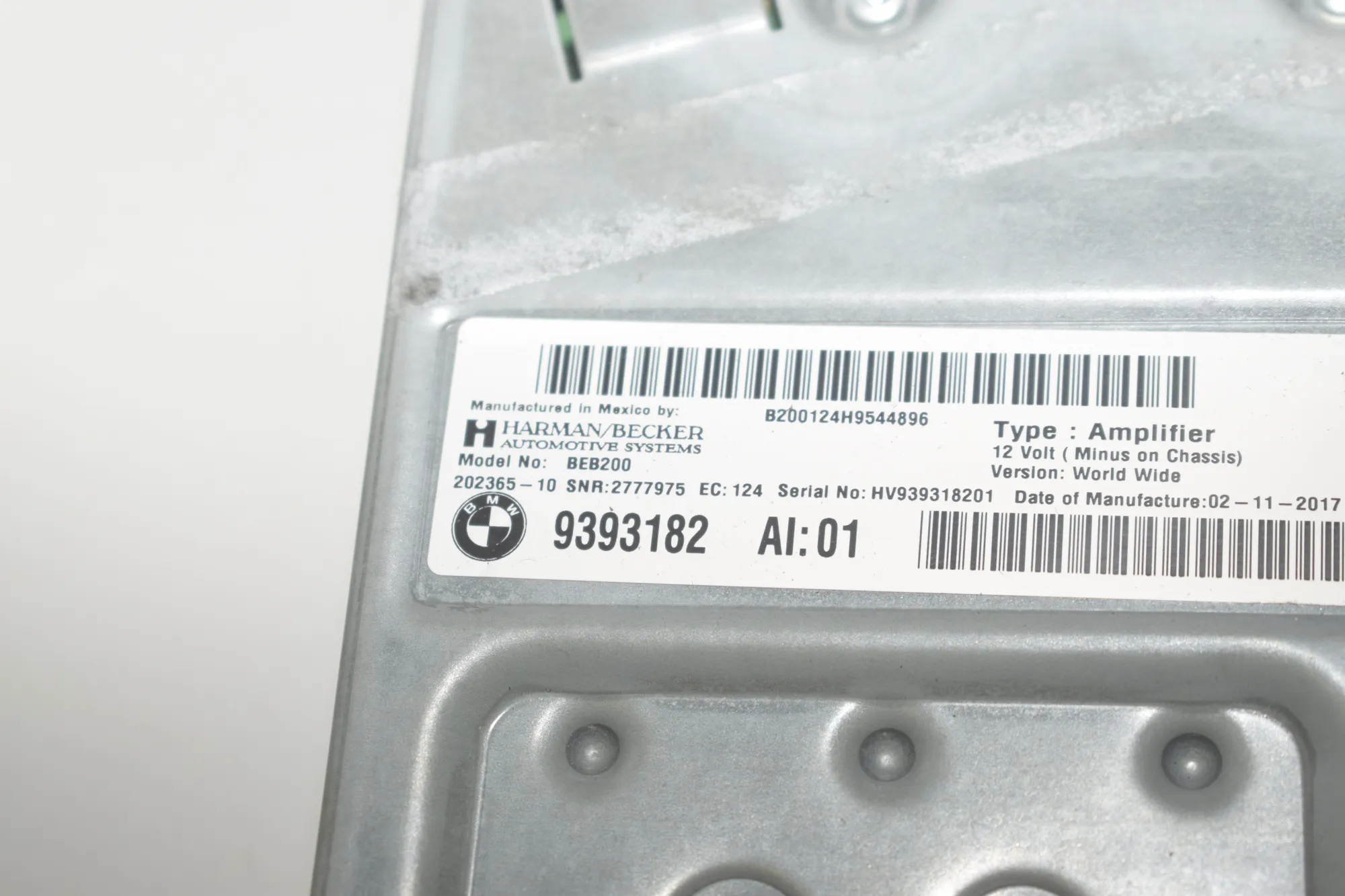 Sound Audio System Set – OEM 9393182 · BMW X4 (F26) xDrive 30 d 2017 – 10