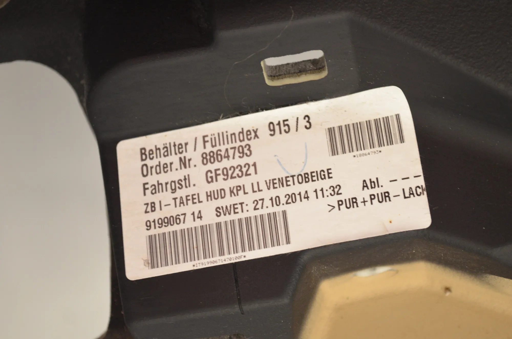 Dashboard – OEM 8864793 · BMW 5 Gran Turismo (F07) 530 d 2014 – 5