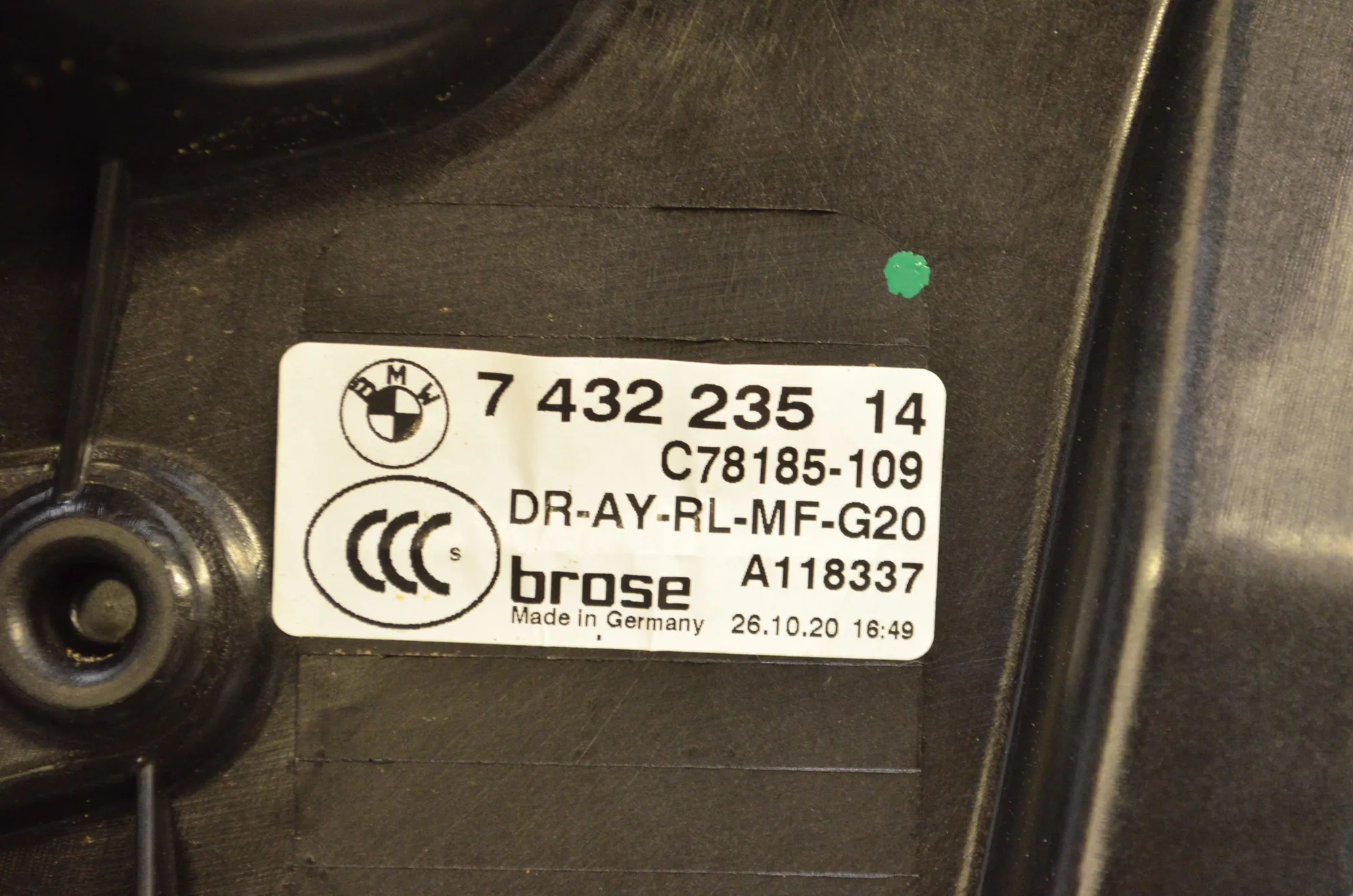 Rear Left Door Window Regulator – OEM 7432235 · BMW 3 Touring (G21) (2019 - -) 330 e Plug-in-Hybrid 2020 – 5