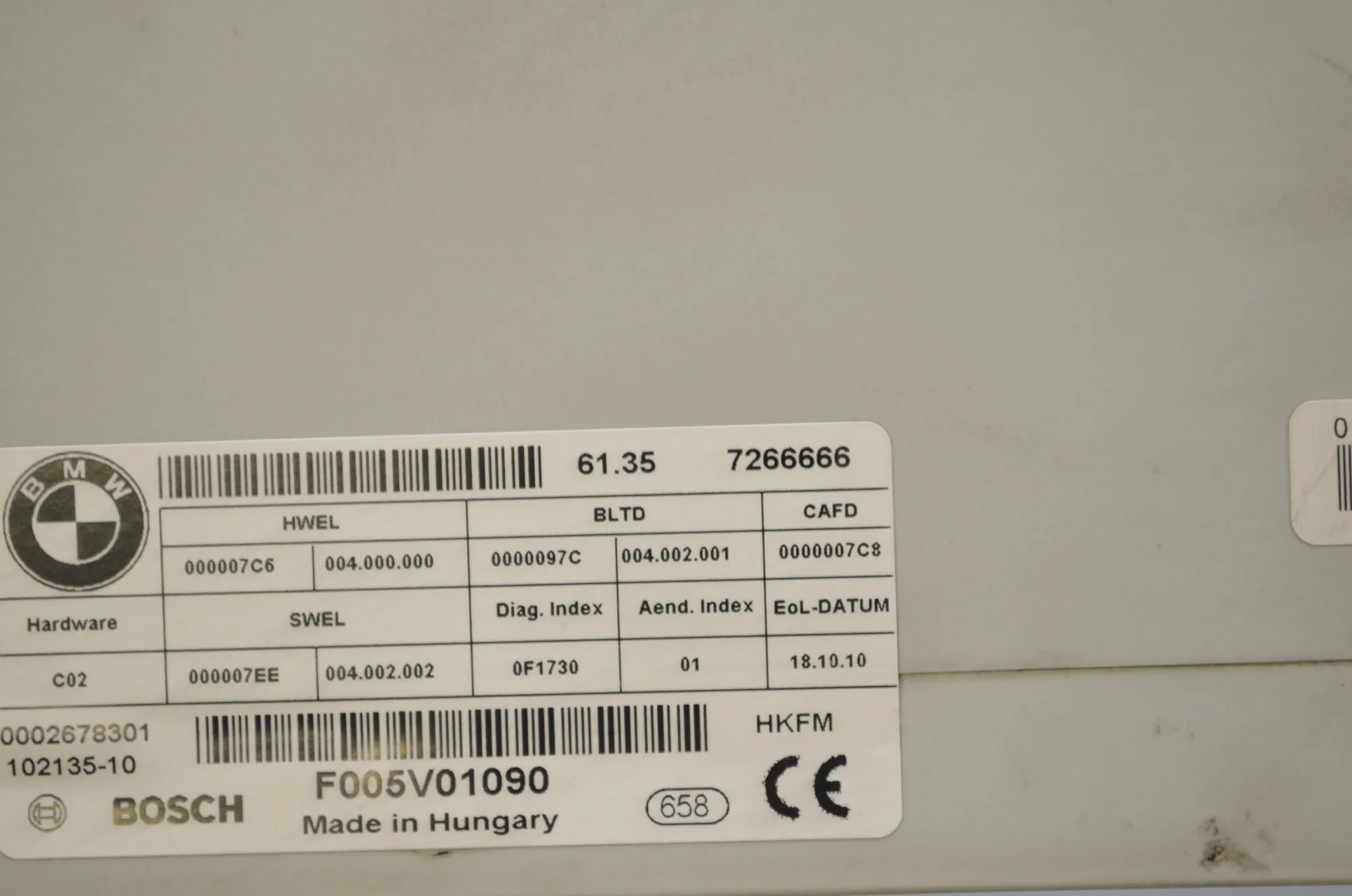 Tailgate Bootlid Control Unit – OEM 7266666 · BMW 5 Touring (F11) 525 d 2010 – 4