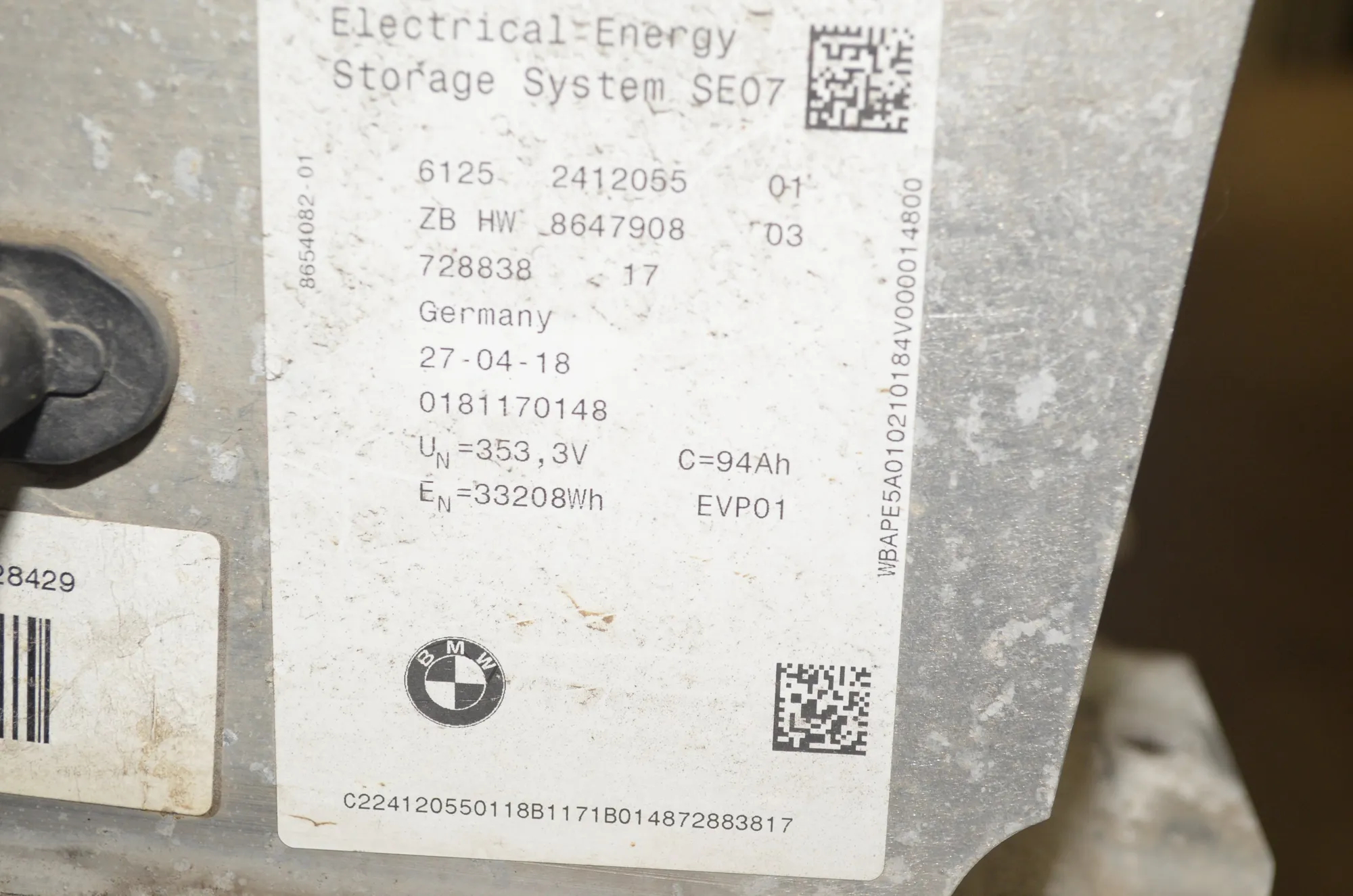 Battery – OEM 8647908 · BMW i3 (I01) Hybrid 2018 – 7