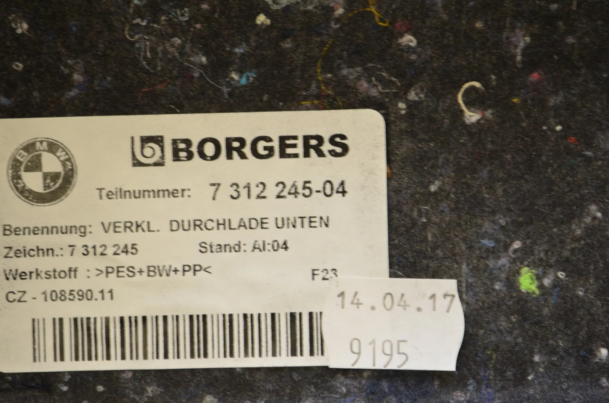 Other Boot Trunk Parts – OEM 7312245 · BMW 2 Cabrio (F23) 220 i 2017 – 5