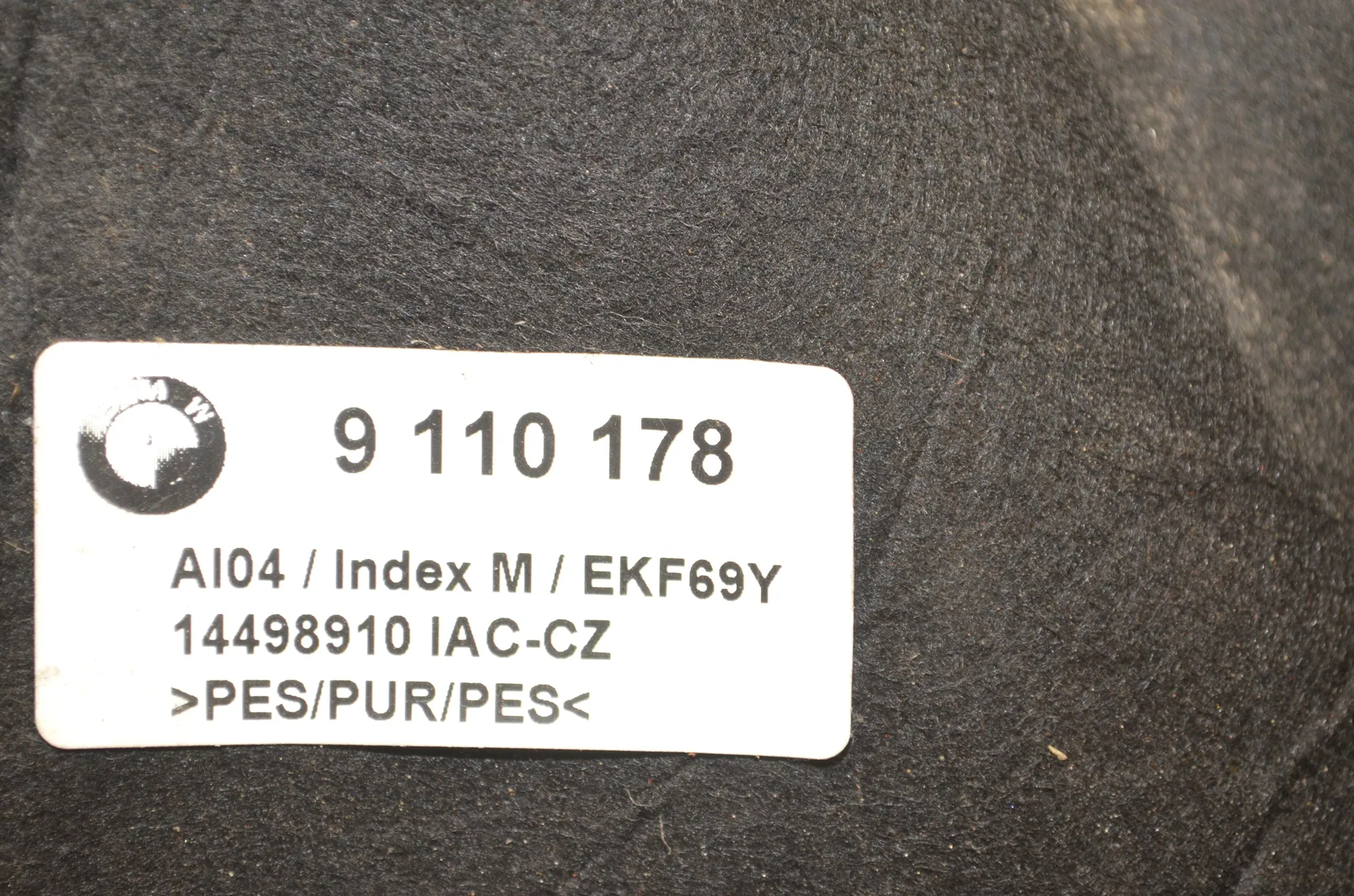 Sound Insulation – OEM 9110178 · BMW 6 Gran Coupe (F06) 650 i xDrive 2013 – 4