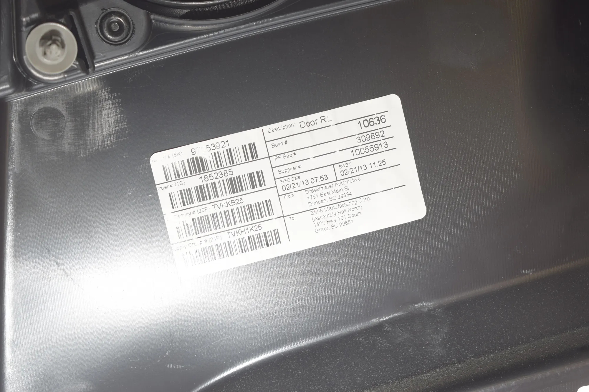 Rear Left Door Panel – OEM 97053921 · BMW X3 (F25) xDrive 20 d 2013 – 5