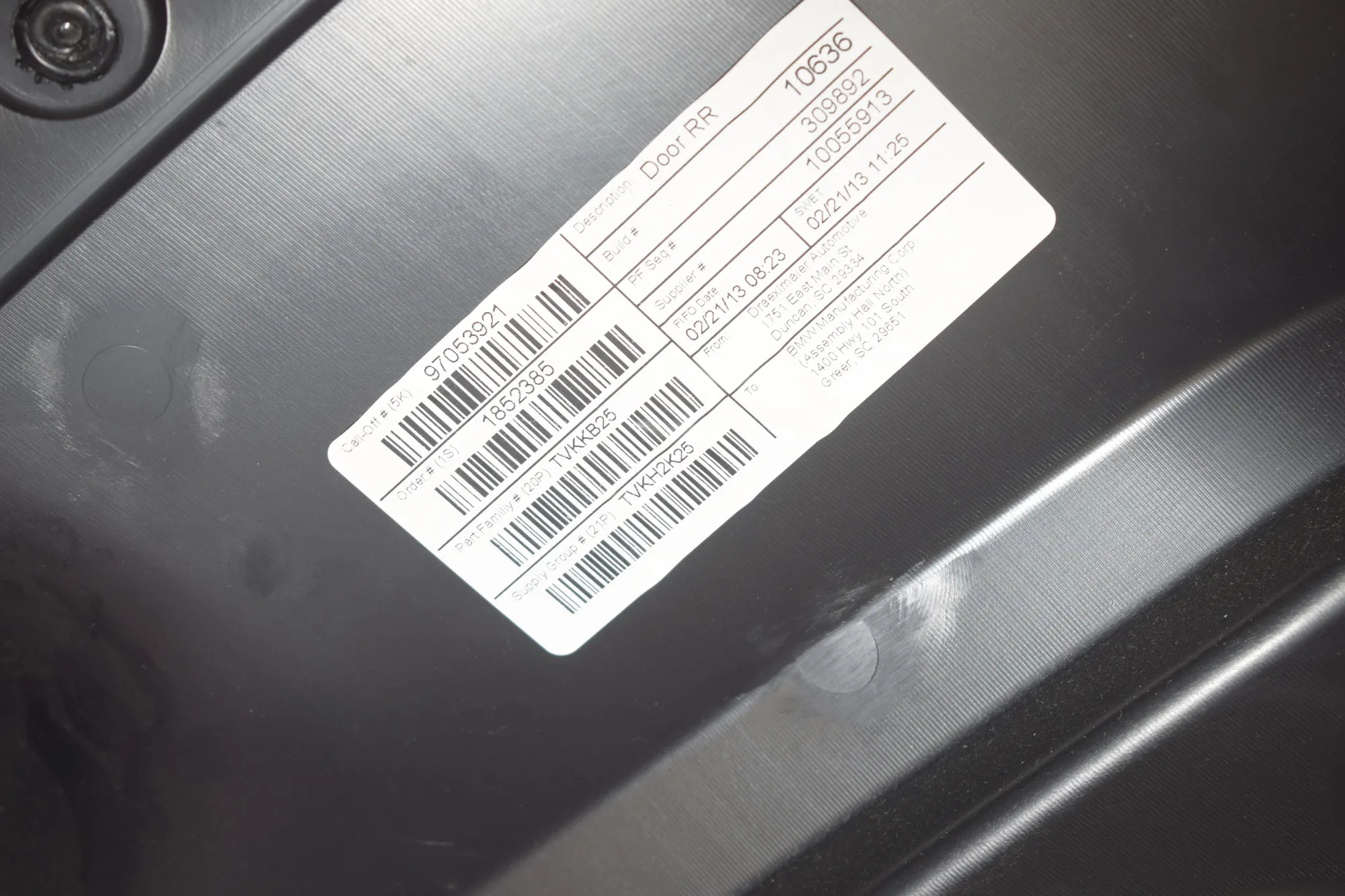 Rear Right Door Panel – OEM 97053921 · BMW X3 (F25) xDrive 20 d 2013 – 4