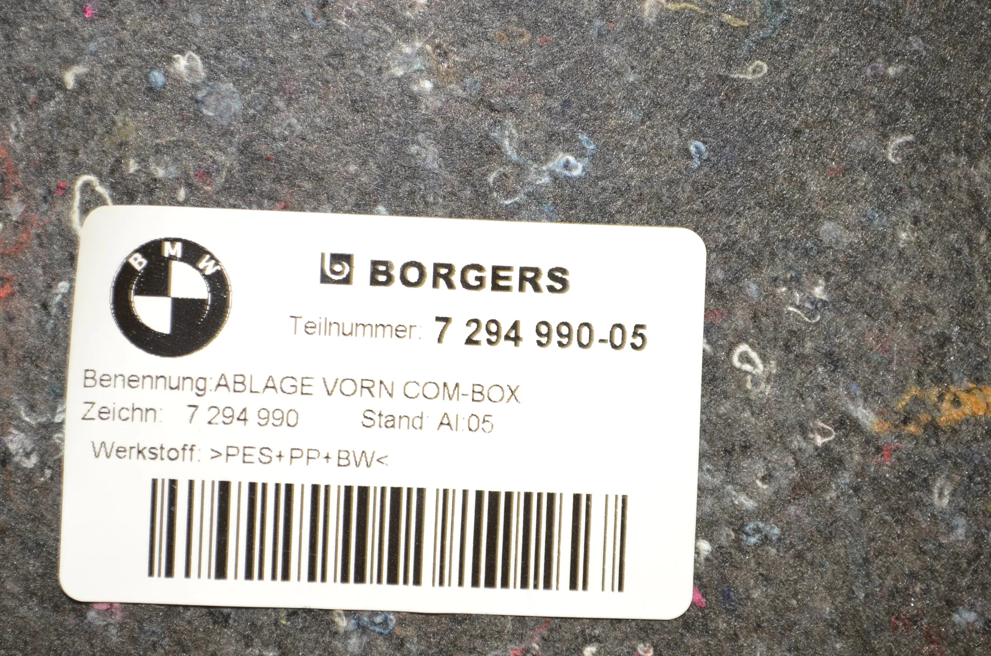 Other Boot Trunk Parts – OEM 7294990 · BMW 3 Touring (F31) 330 d 2013 – 4