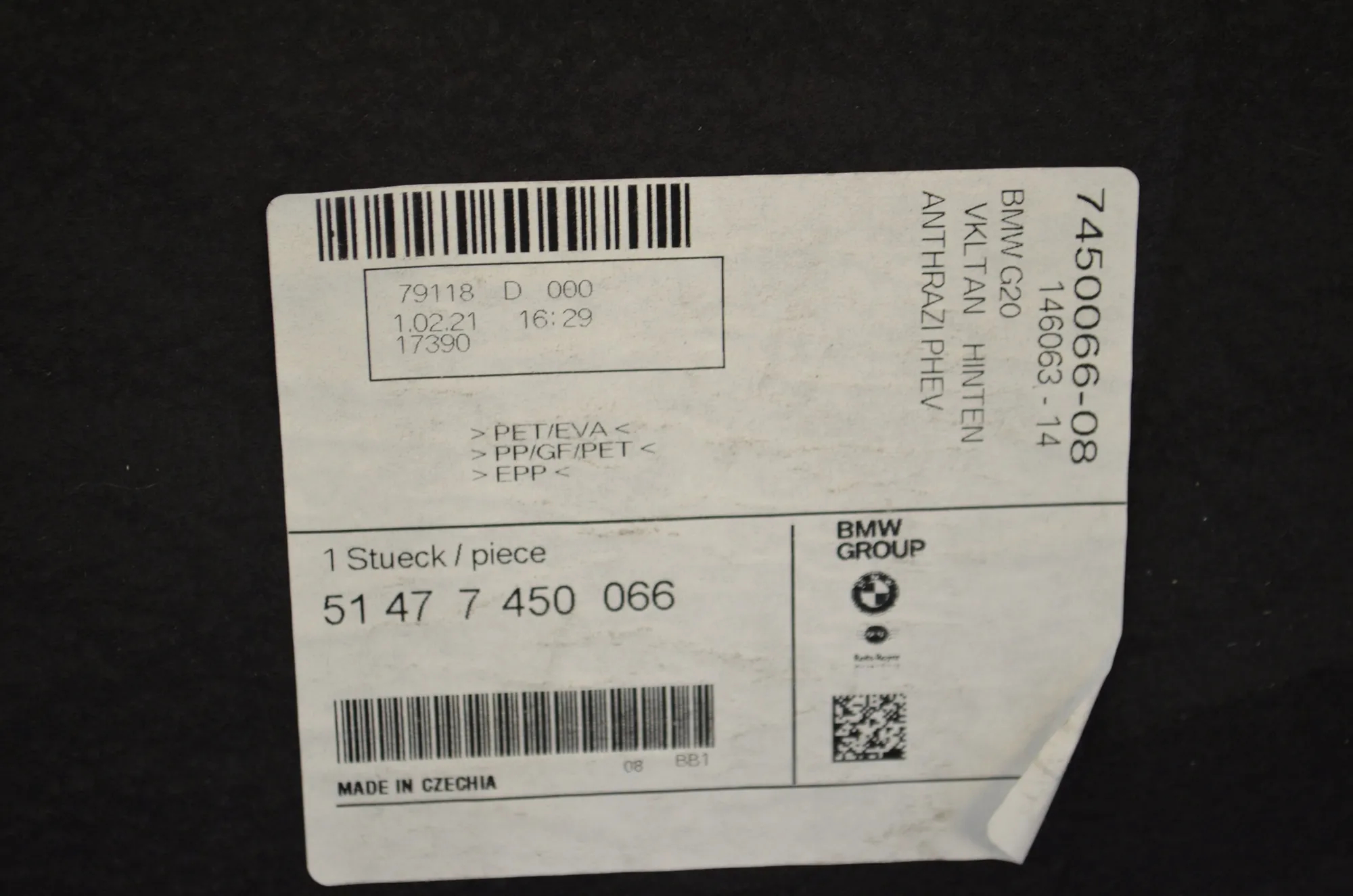 Trunk Boot Trim – OEM 7450066 · BMW 3 (G20, G28) (2018 - -) 330 e 2021 – 4