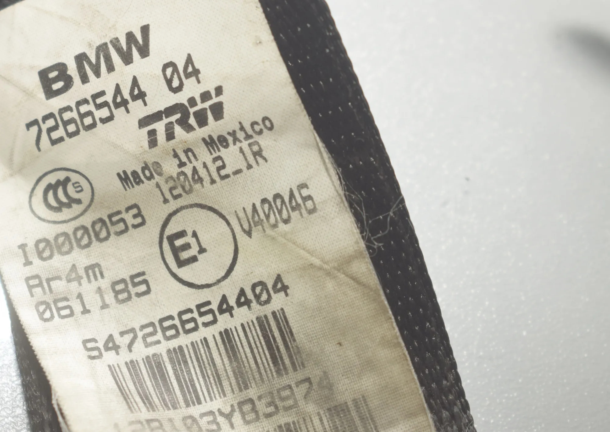 Rear Right Seatbelt – OEM 7266544 · BMW X3 (F25) xDrive 20 d 2012 – 5