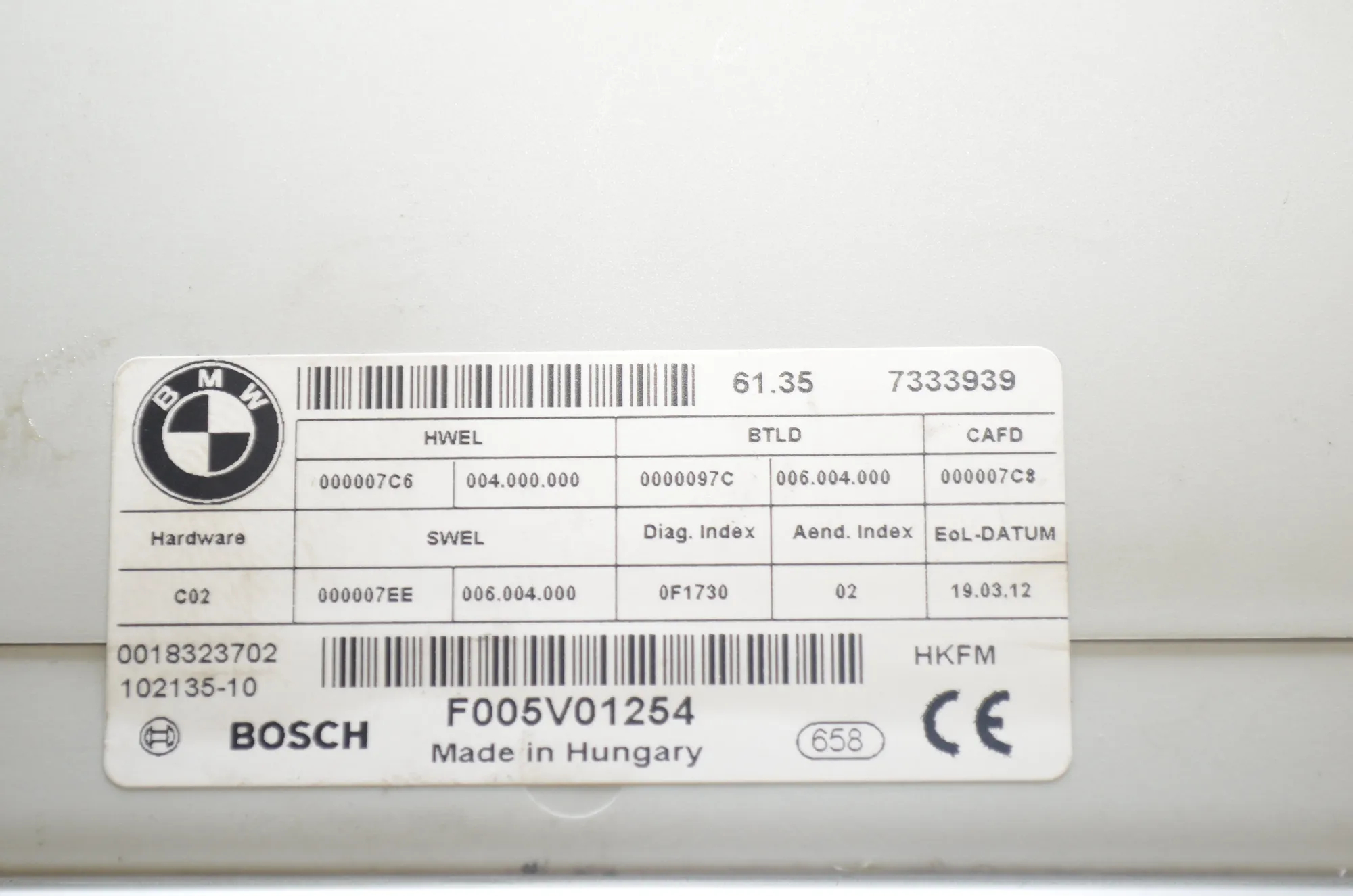 Tailgate Bootlid Control Unit – OEM 7333939 · BMW 5 Touring (F11) 530 d 2012 – 4