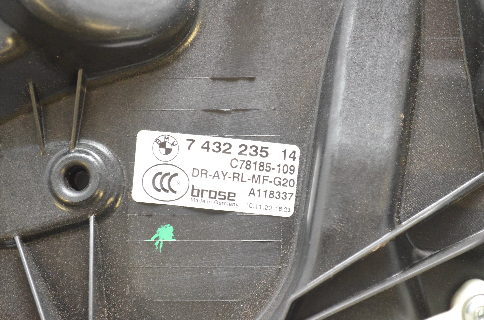 Rear Left Door Window Regulator – OEM 7432235 · BMW 3 Touring (G21) (2019 - -) 318 d 2020 – 4