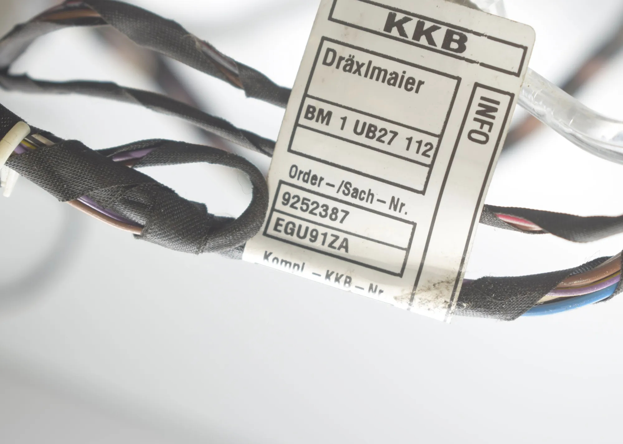 Front Right Door Wiring – OEM 9252387 · BMW X3 (F25) xDrive 35 i 2011 – 5