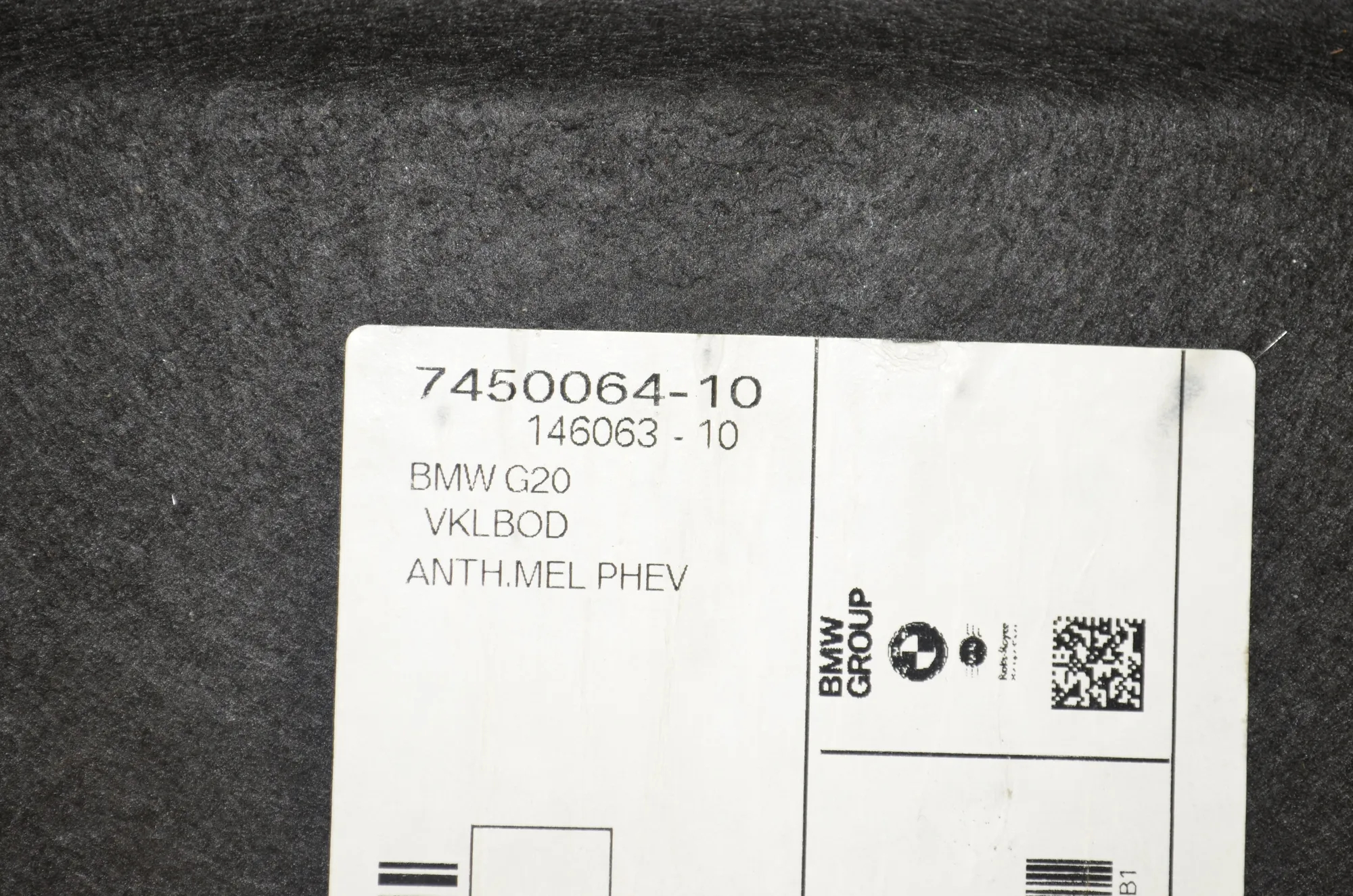 Trunk Boot Carpet – OEM 7450064 · BMW 3 (G20, G28) (2018 - -) 330 e 2021 – 4