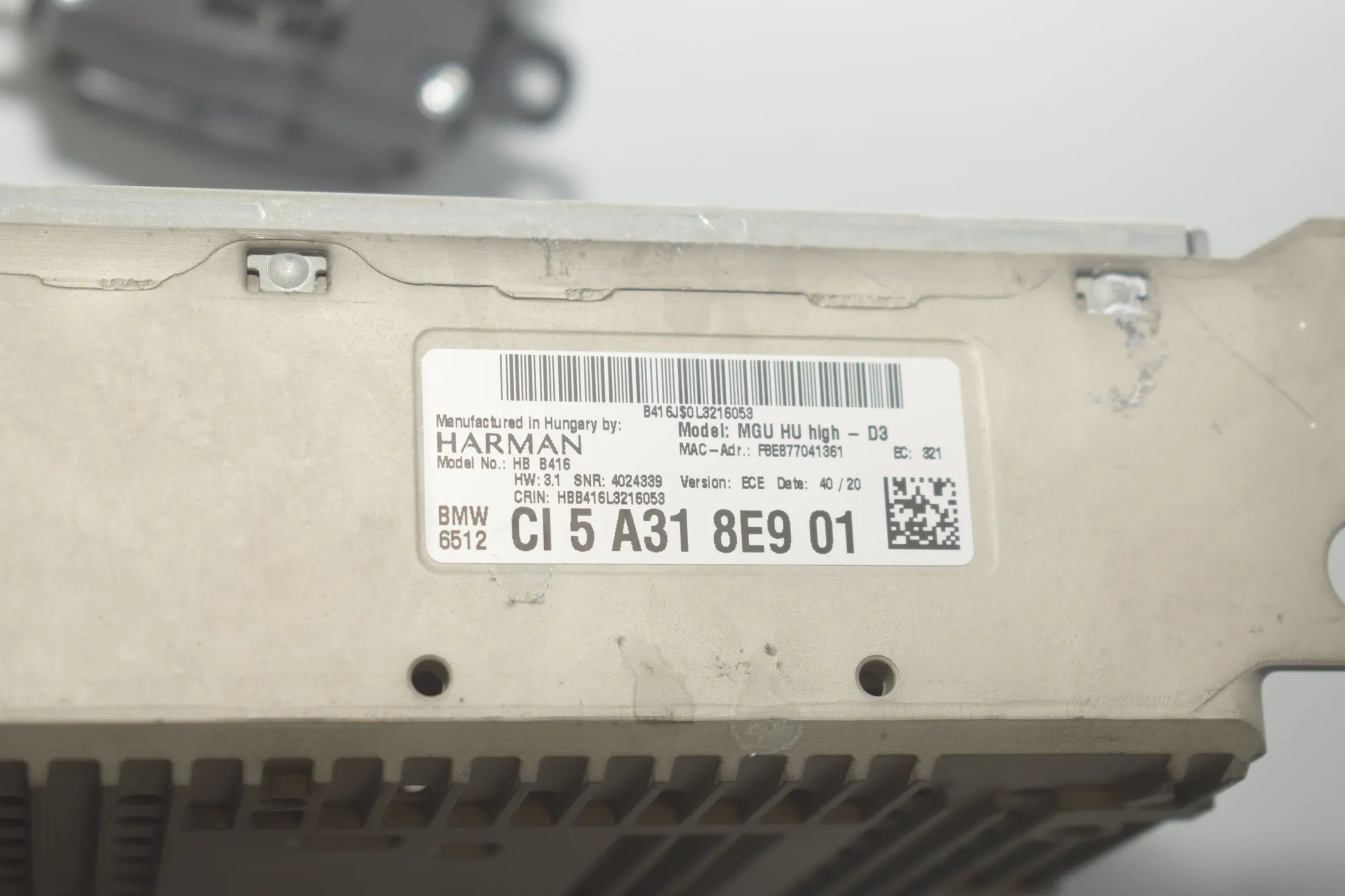 Navigation System – OEM 8720752 · BMW 1 (F40) (2019 - -) (F40)118d 2020 – 13