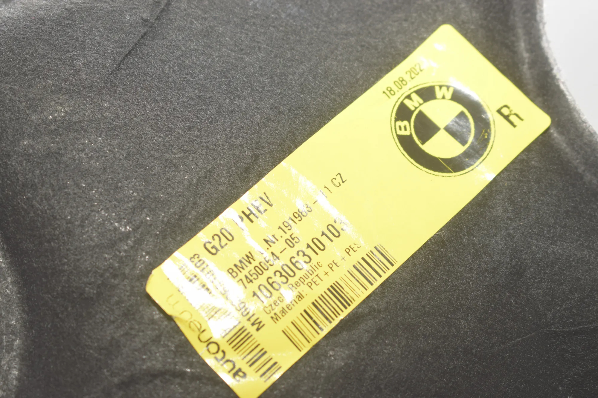 Sound Insulation – OEM 7450054 · BMW 3 (G20, G28) (2018 - -) 330 e Plug-in-Hybrid 2021 – 4