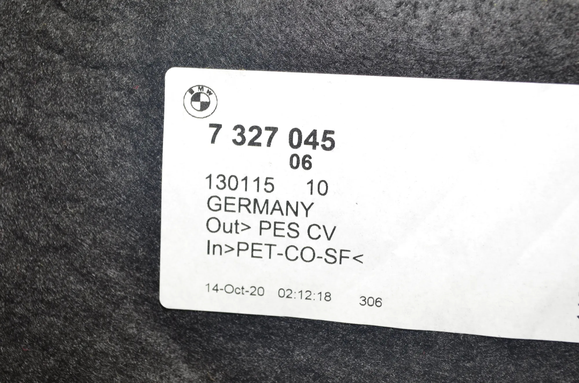 Sound Insulation – OEM 7327045 · BMW 2 Gran Tourer (F46) 220 d xDrive 2020 – 4