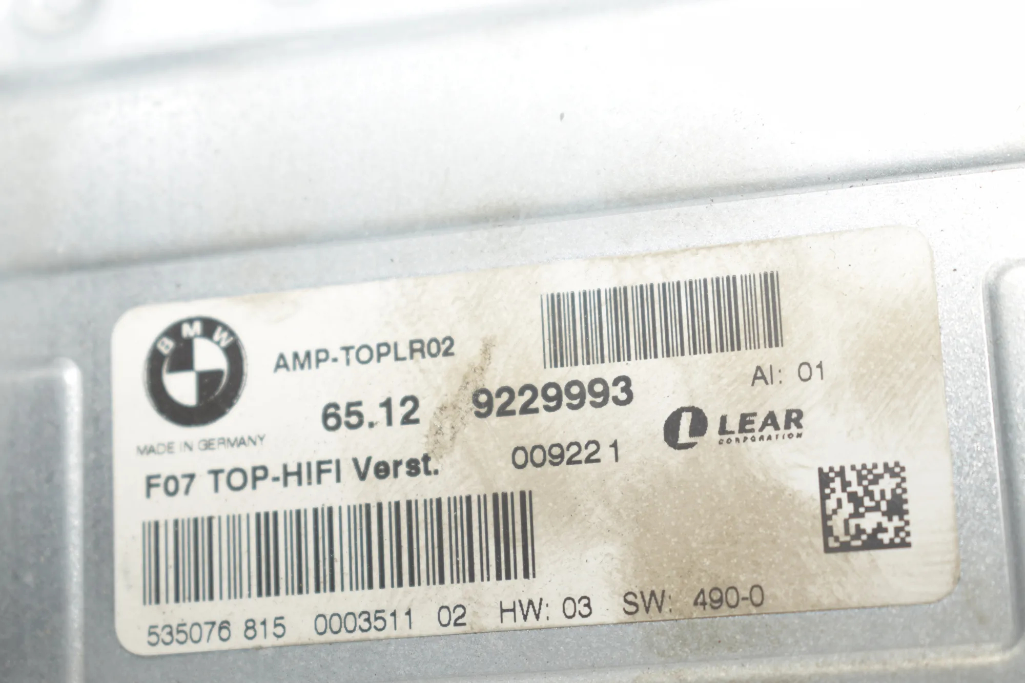 Sound Audio System Set – OEM 9211607 · BMW 5 Gran Turismo (F07) 530 d 2010 – 17