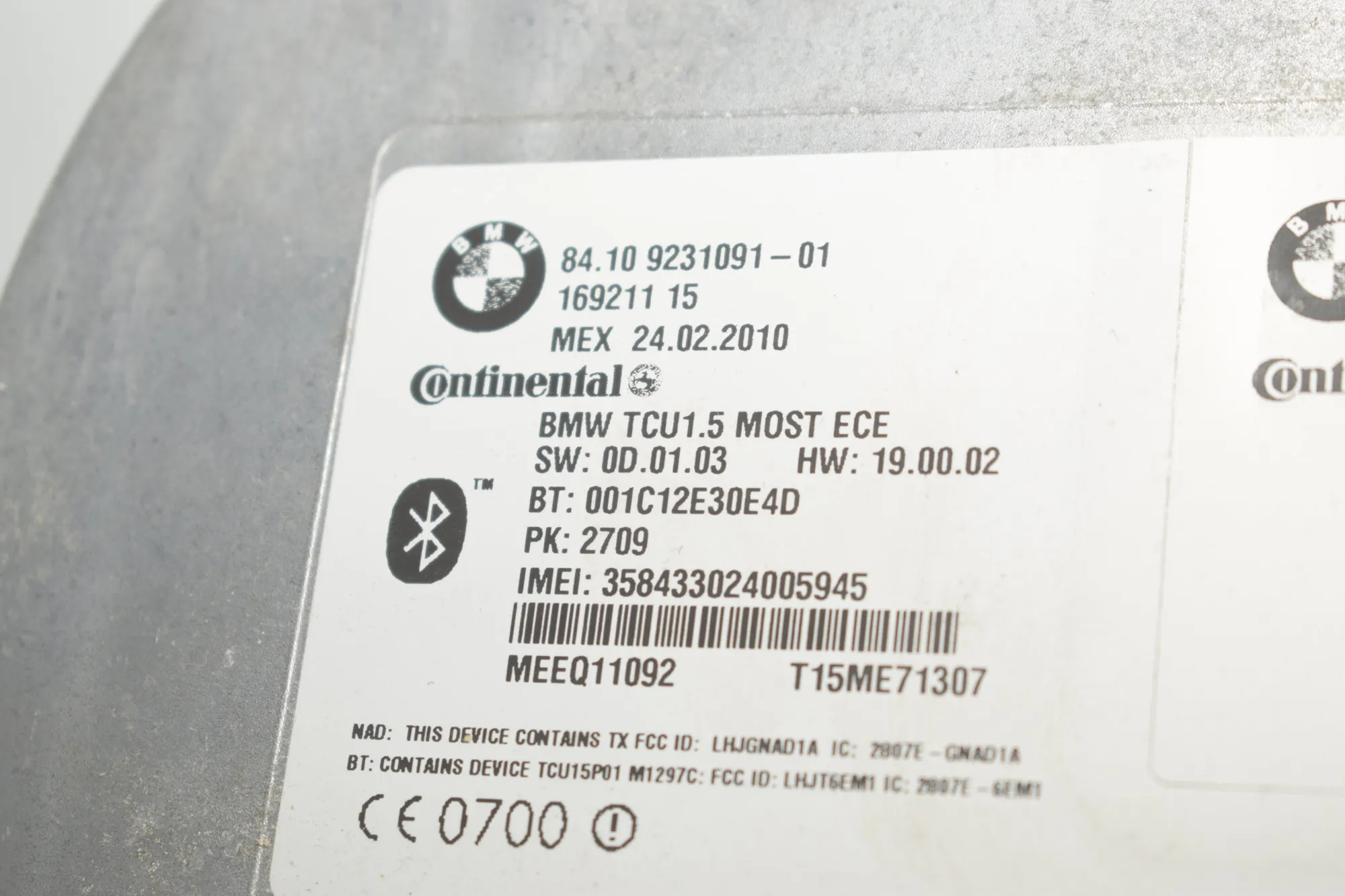 Bluetooth Control Unit – OEM 9231091 · BMW 5 Gran Turismo (F07) 530 d 2010 – 6