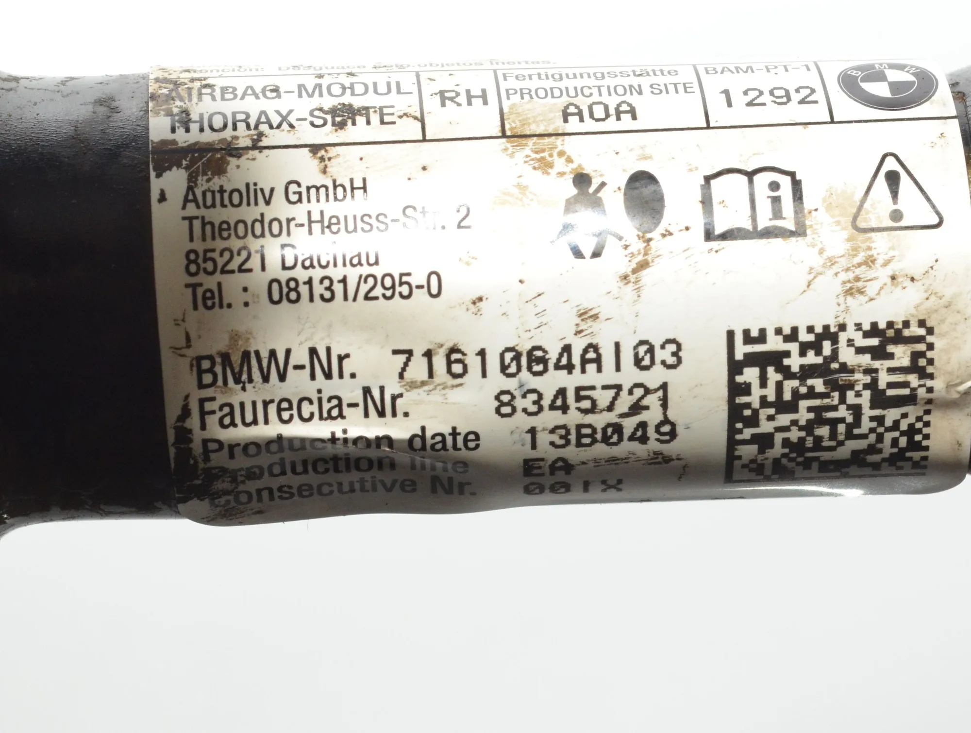 Seat Safety Bag SRS – OEM 7161064 · BMW X5 (E70) M 50 d 2013 – 5