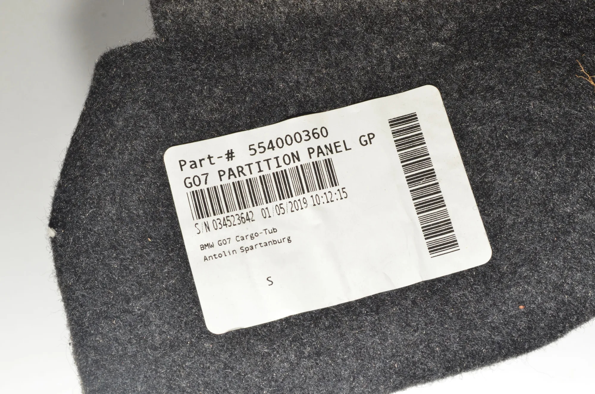 Sound Insulation – OEM 7943927 · BMW X7 (G07) (2019 - -) xDrive 30 d 2019 – 11