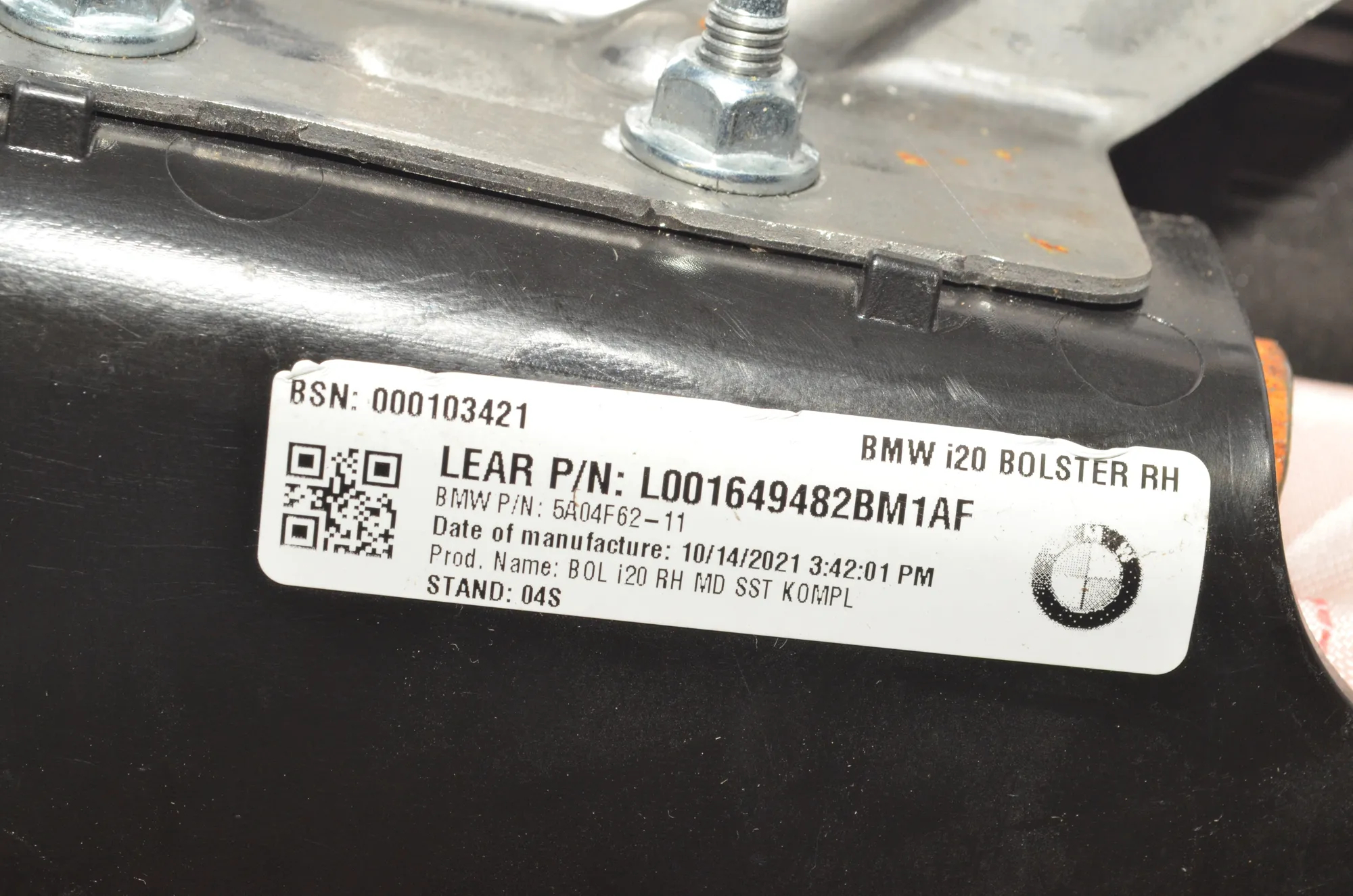 Seat Safety Bag SRS – OEM 5A04F62 · BMW iX (I20) BMW iX (I20) xDrive50 2022 – 8