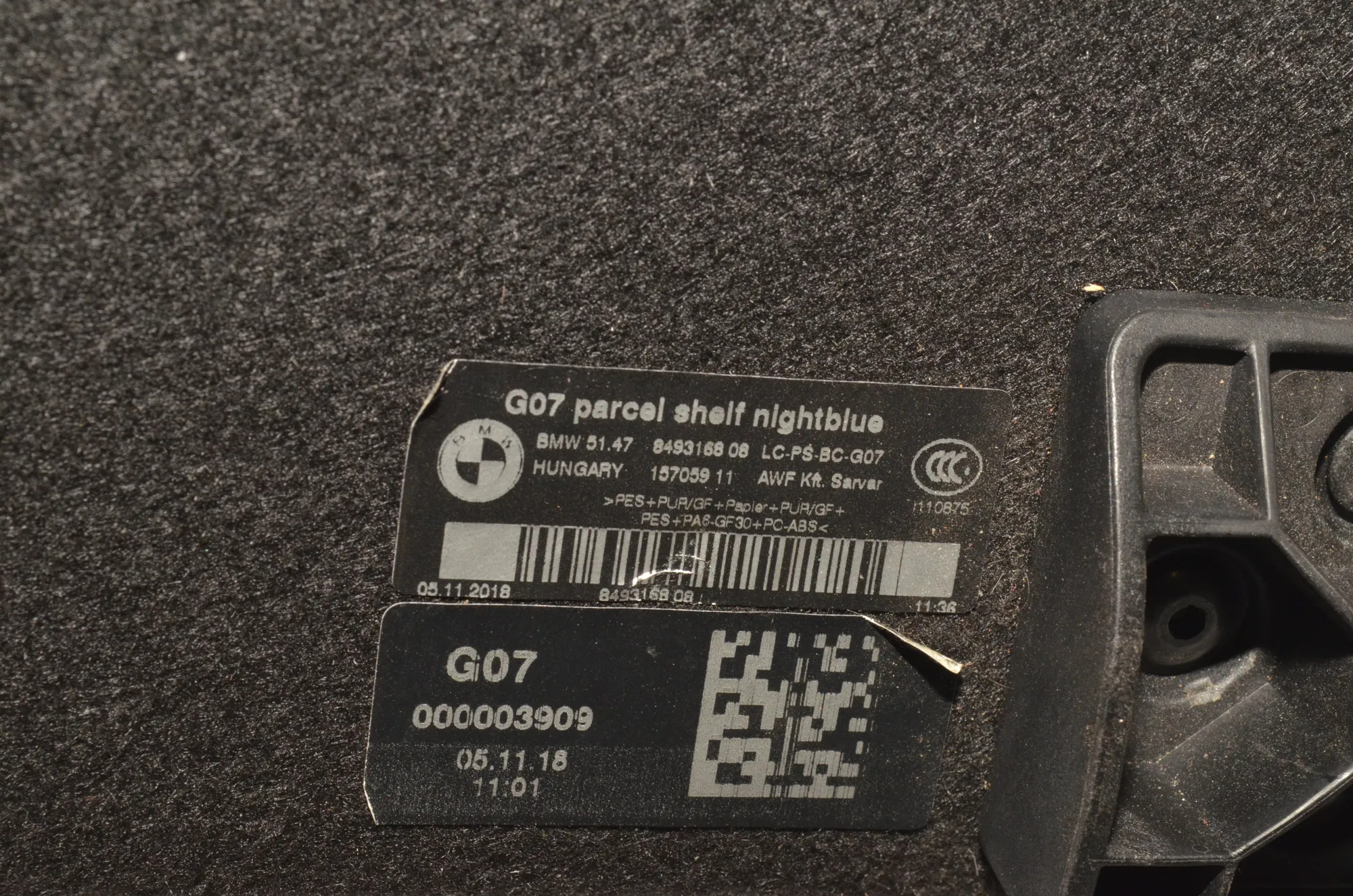 Rear Parcel Shelf – OEM 8493168 · BMW X7 (G07) (2019 - -) xDrive 30 d 2019 – 6