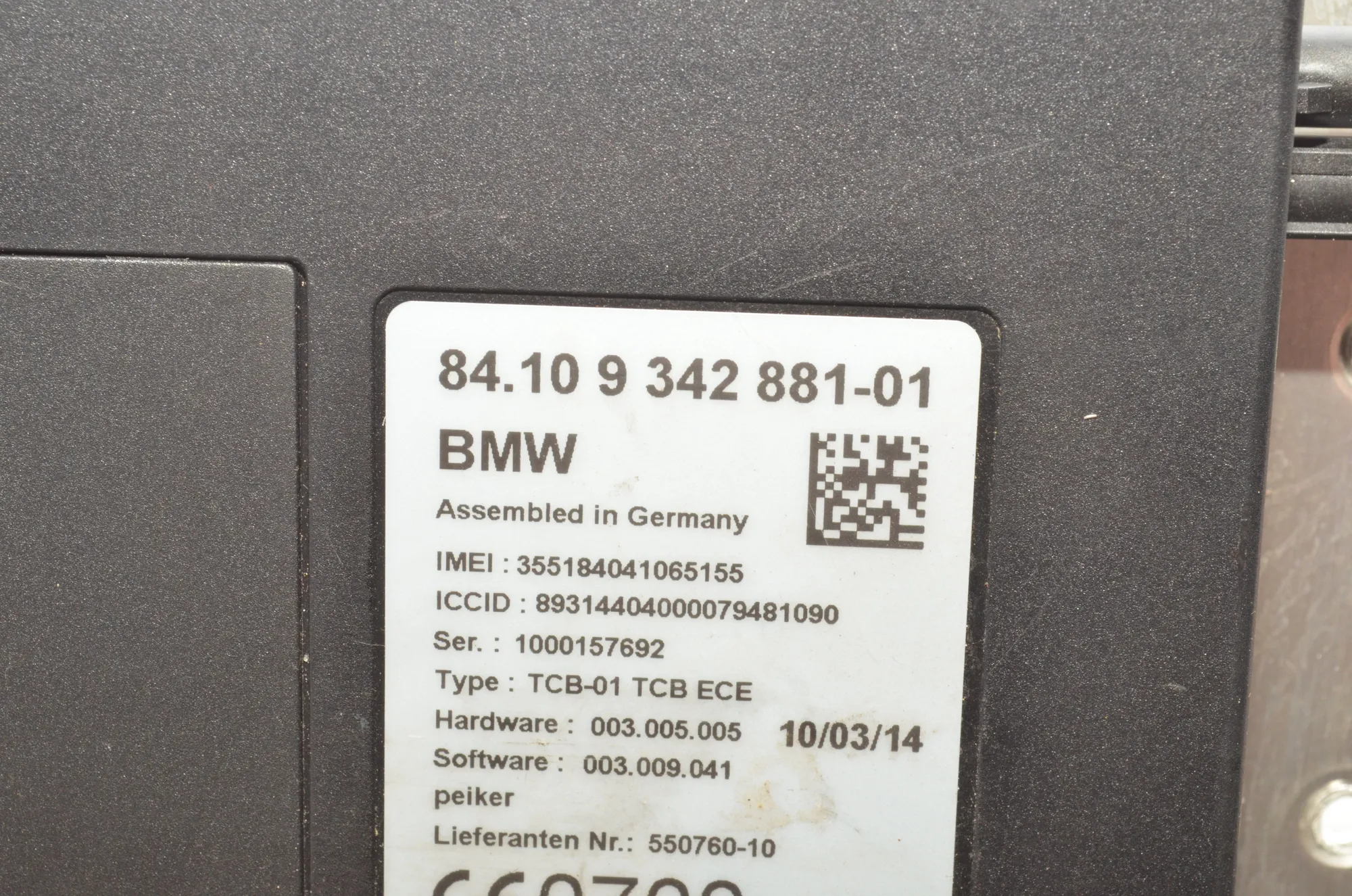 Bluetooth Control Unit – OEM 9342881 · BMW 4 Coupe (F32, F82) 420 d 2014 – 6