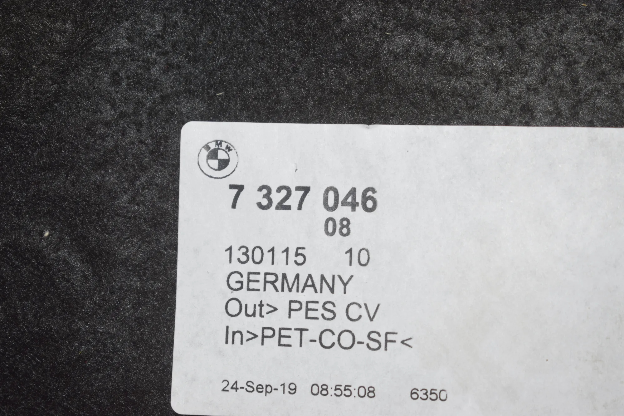 Sound Insulation – OEM 7327046 · BMW 2 Gran Tourer (F46) 218 d 2019 – 12
