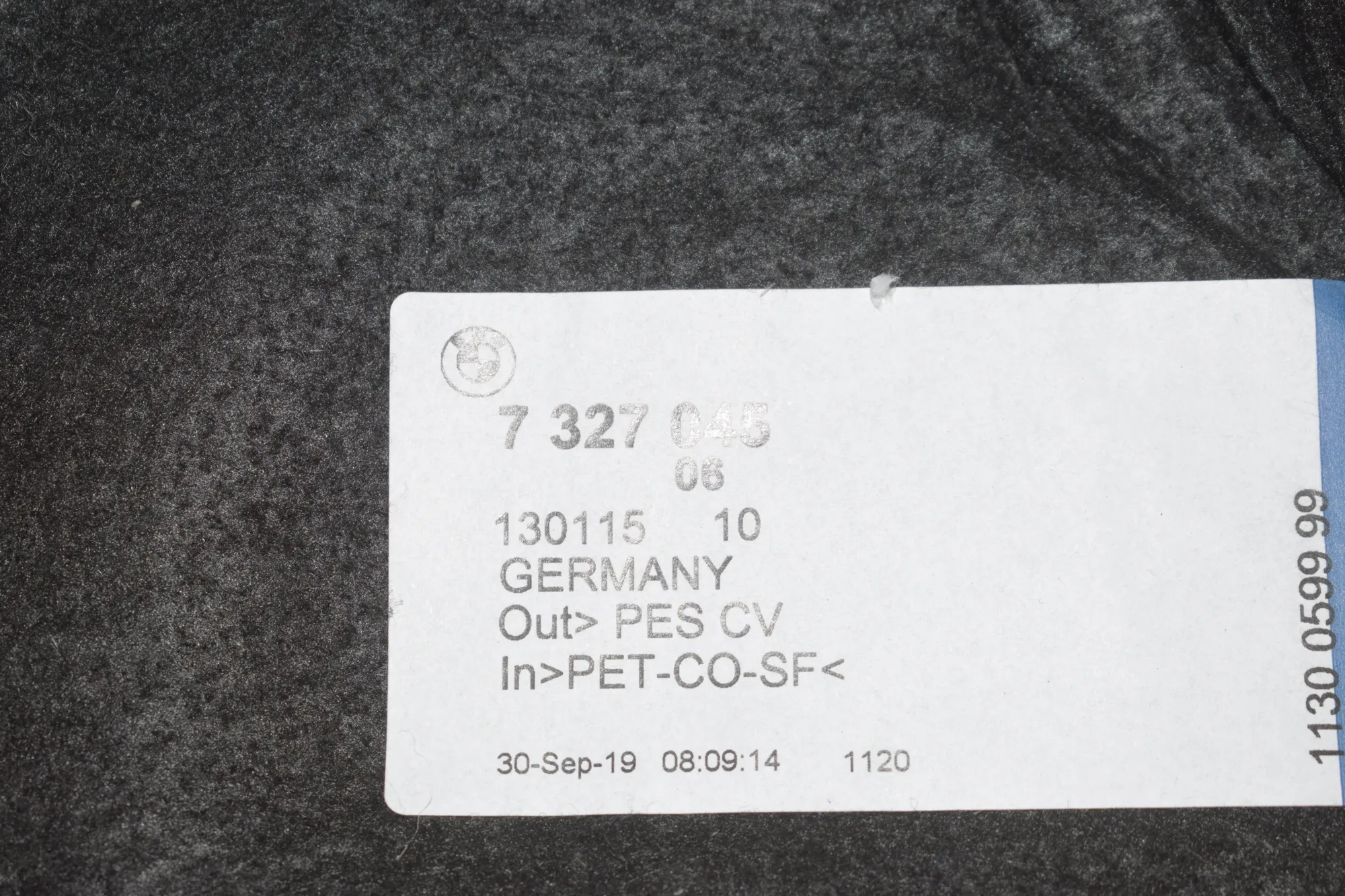 Sound Insulation – OEM 7327046 · BMW 2 Gran Tourer (F46) 218 d 2019 – 14