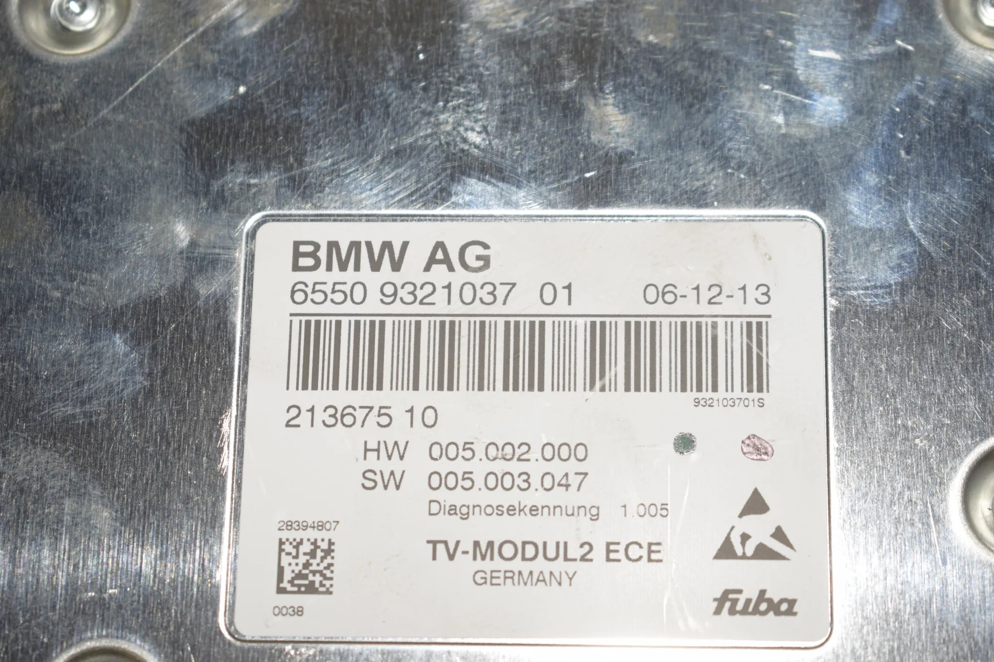 Other Control Units – OEM 9321037 · BMW 5 (F10) 530 d 2014 – 5