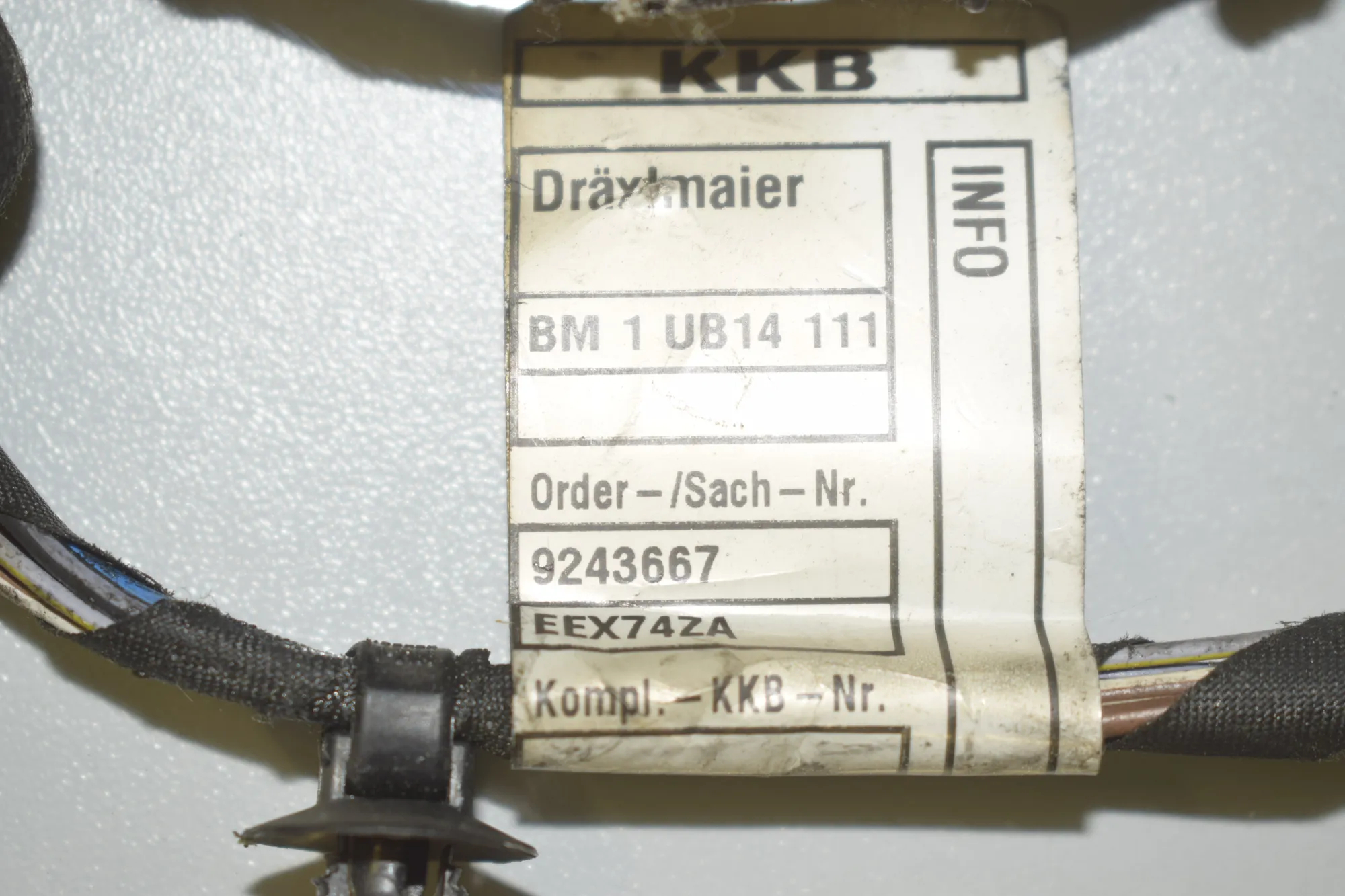 Rear Right Door Wiring – OEM 9243667 · BMW X3 (F25) xDrive 30 d 2011 – 6