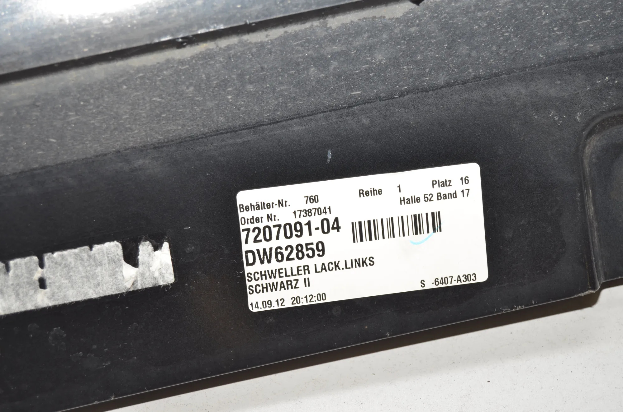 Left Side Plastic Sideskirt Cover – OEM 7207091 · BMW 5 (F10) 525 d 2012 – 5