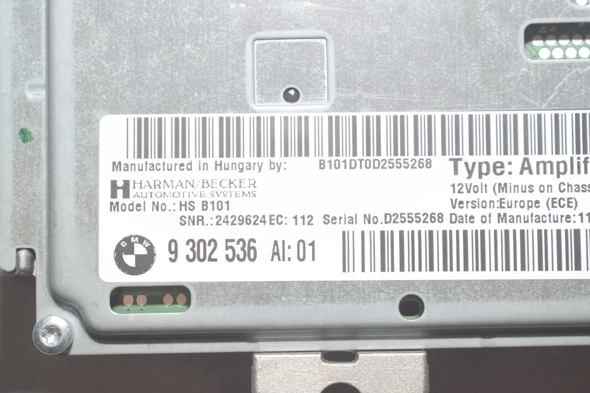 Sound Audio System Set – OEM 9313044 · BMW 6 Gran Coupe (F06) 640 d 2013 – 9