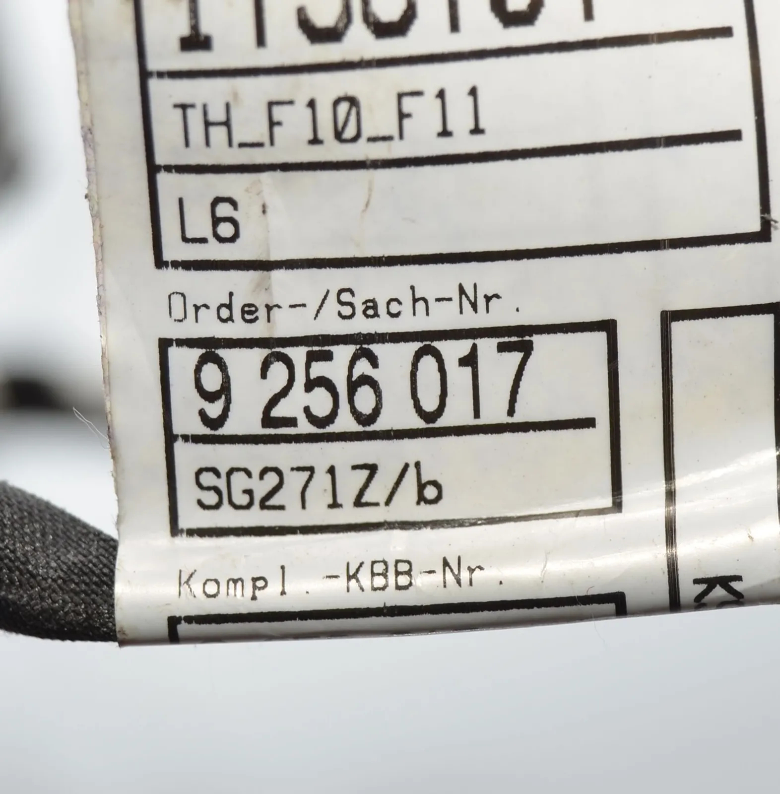 Rear Left Door Wiring – OEM 9256017 · BMW 5 (F10) 525 d 2012 – 5