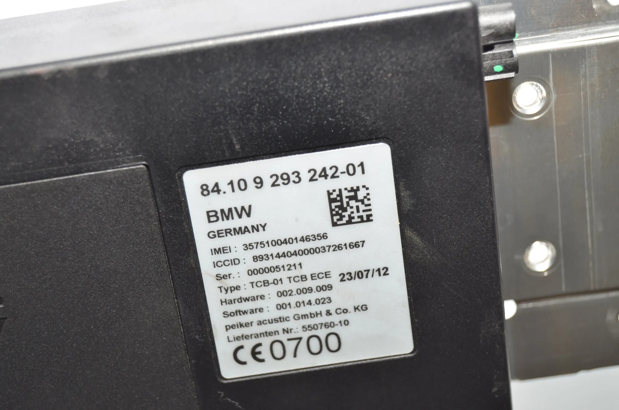 Bluetooth Control Unit – OEM 9293242 · BMW 5 (F10) 525 d 2012 – 6